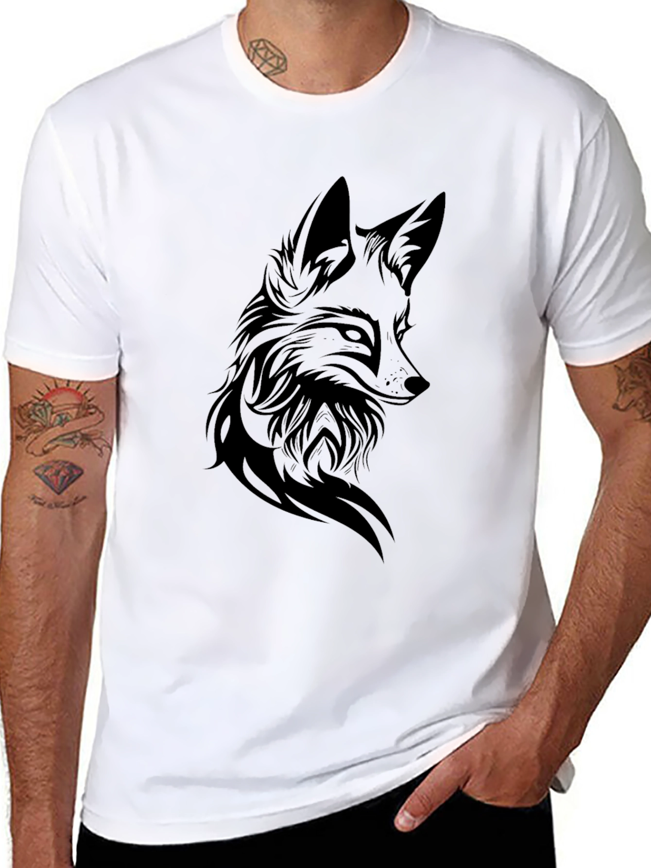 Black Fox Graphic Tee - Mens Short Sleeve