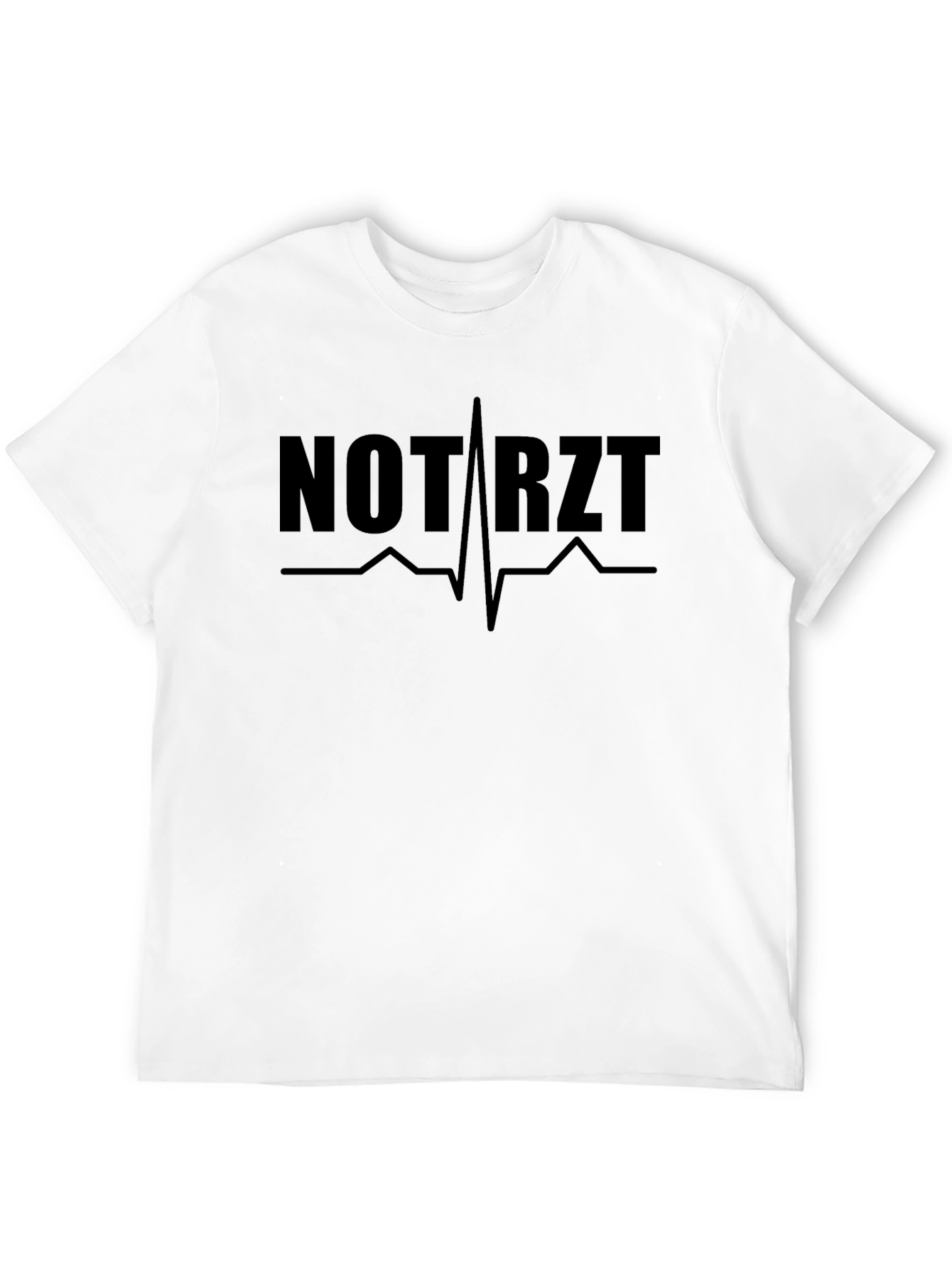 NOTARZT Black T-Shirt Emergency Doctor Heartbeat Design