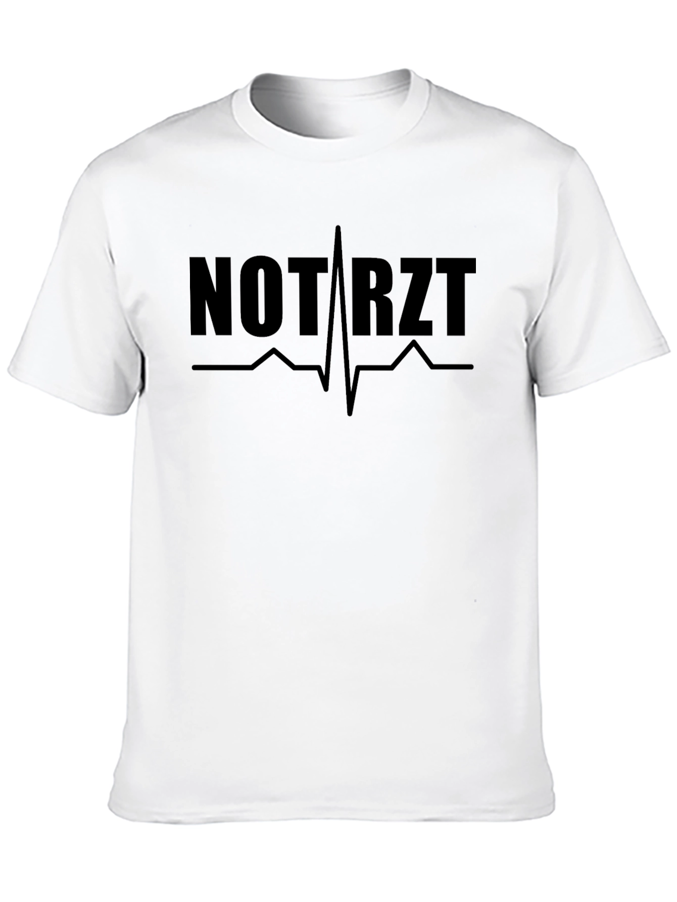 NOTARZT Black T-Shirt Emergency Doctor Heartbeat Design