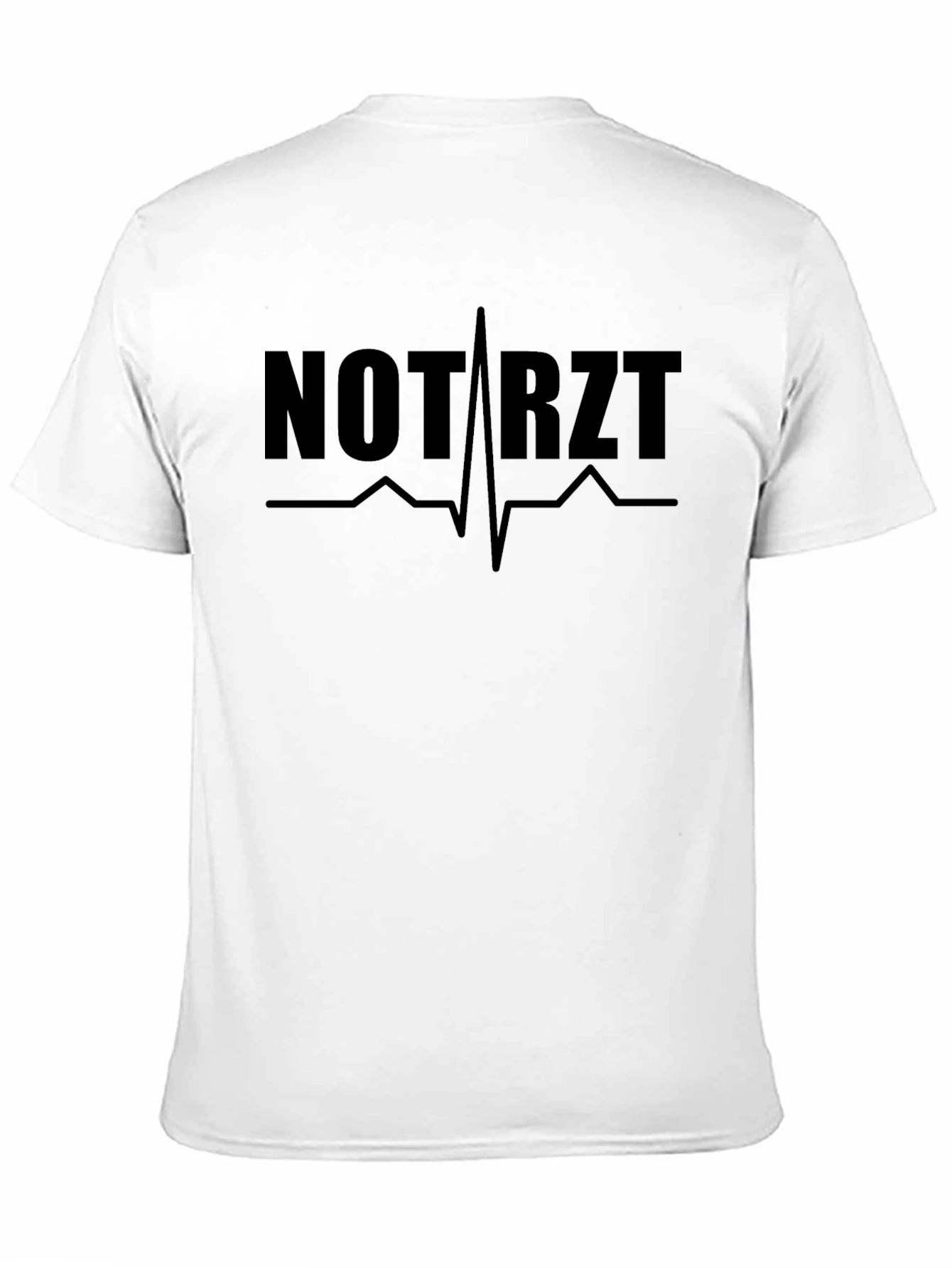 NOTARZT Black T-Shirt Emergency Doctor Heartbeat Design