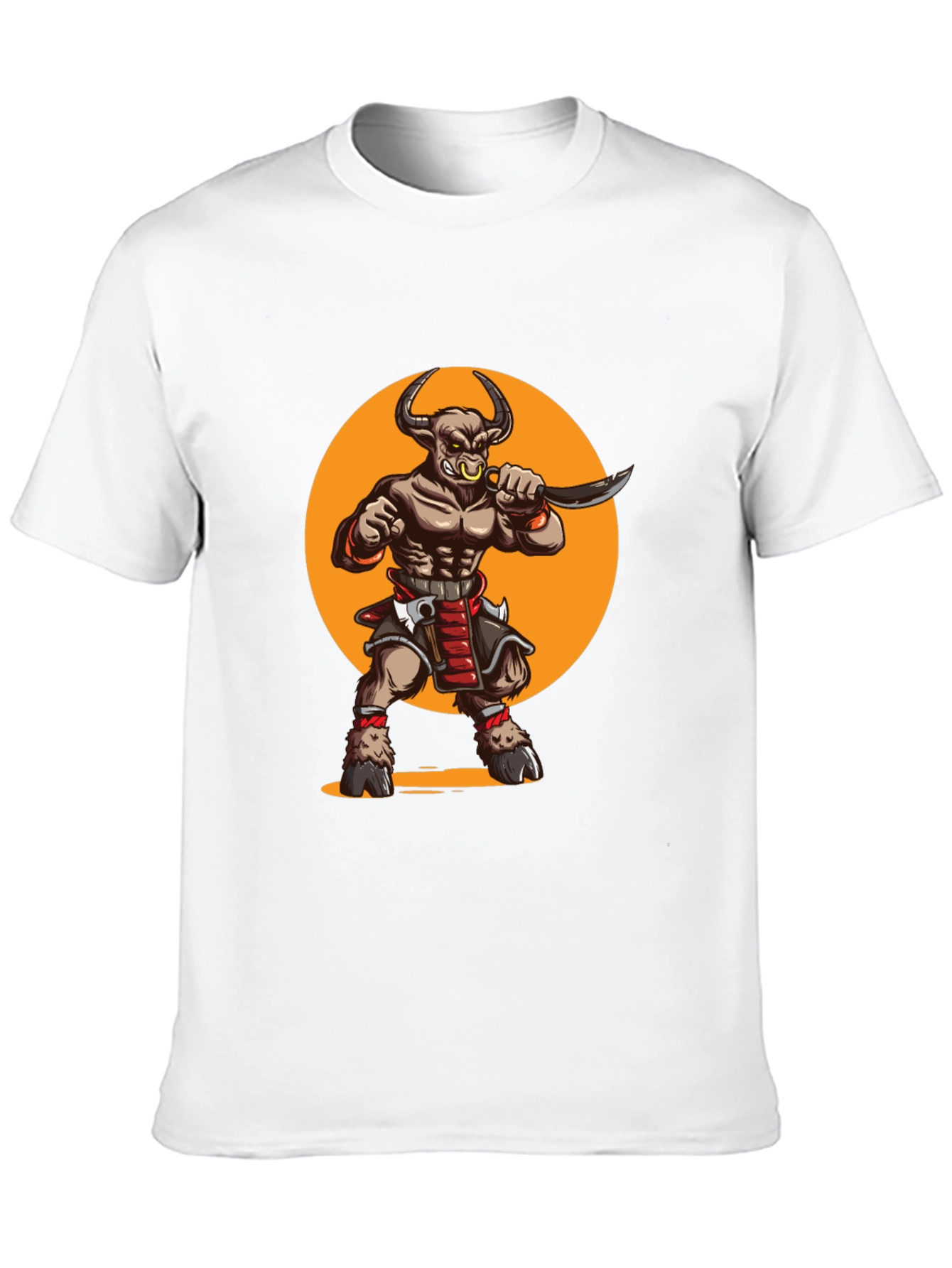 Minotaur Warrior Graphic Tee - Black Cotton Shirt