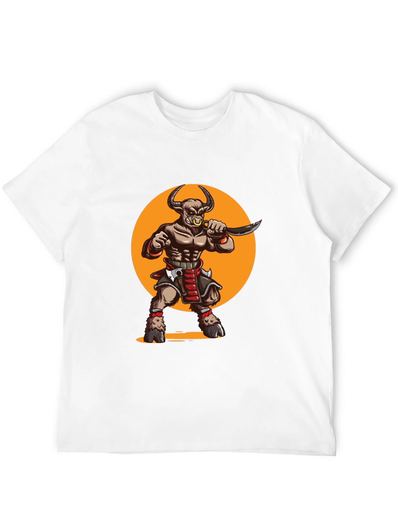 Minotaur Warrior Graphic Tee - Black Cotton Shirt
