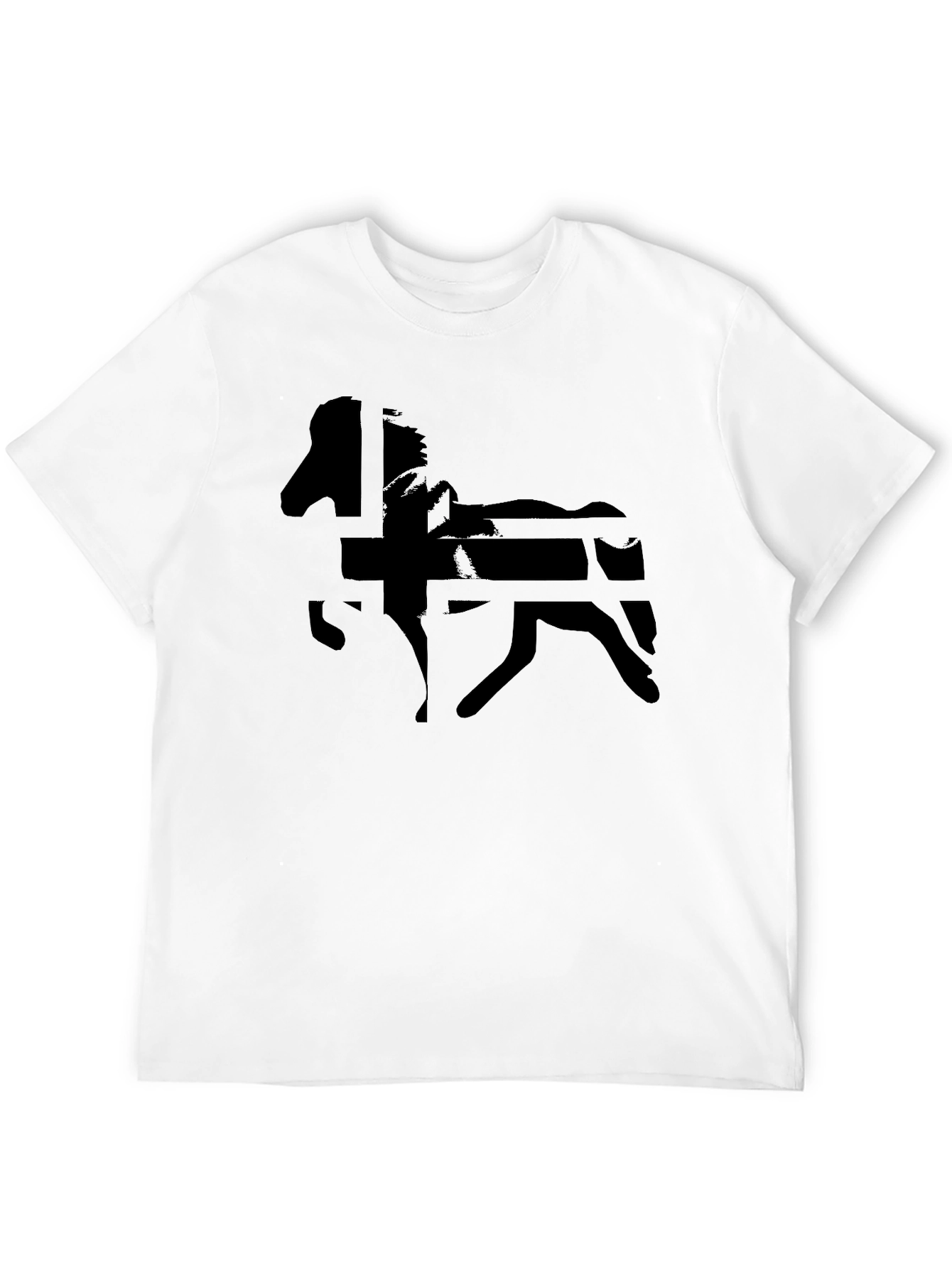 Black Horse Graphic Tee - Mens Casual Shirt