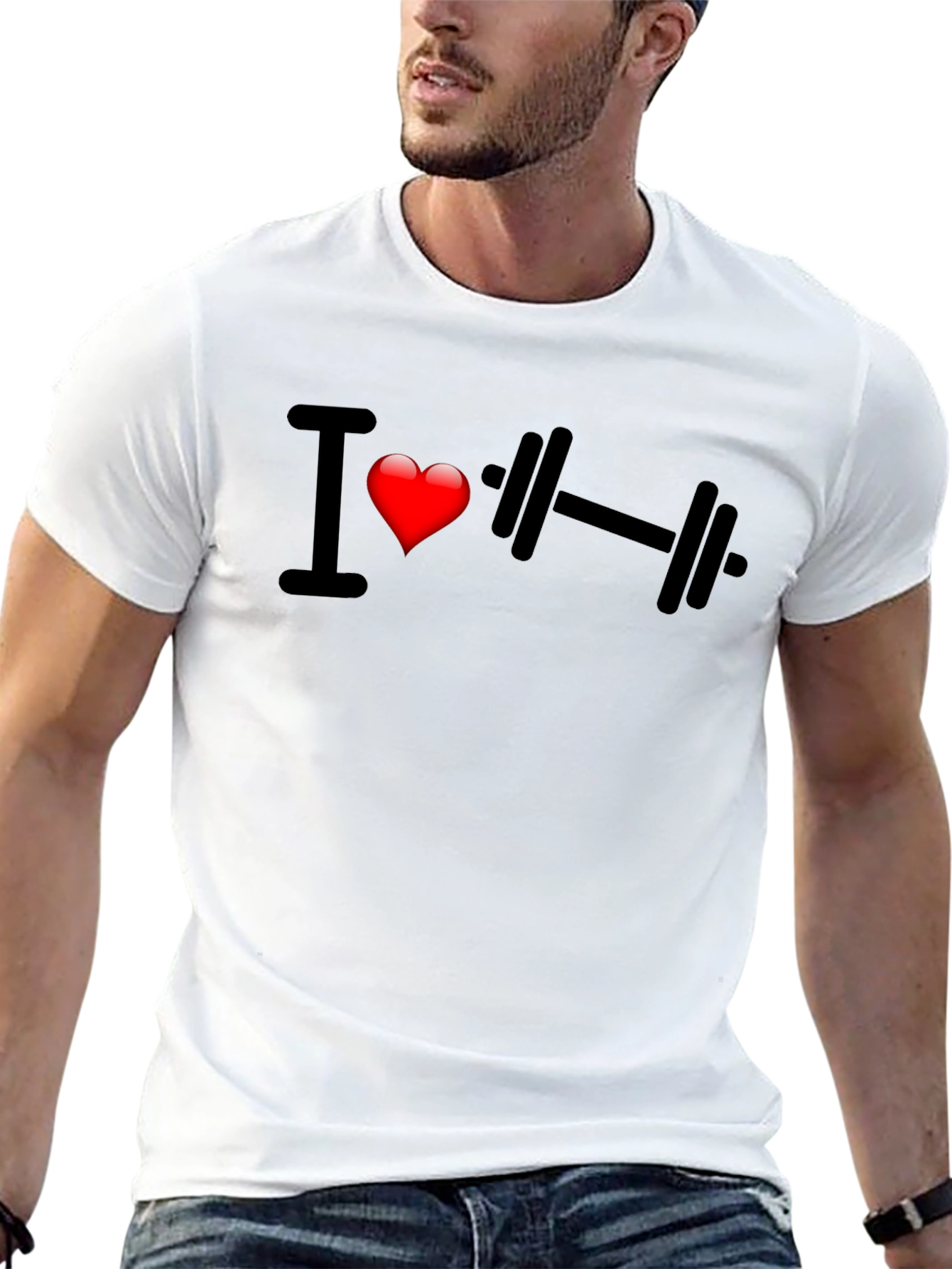 I Heart Weightlifting Black T-Shirt