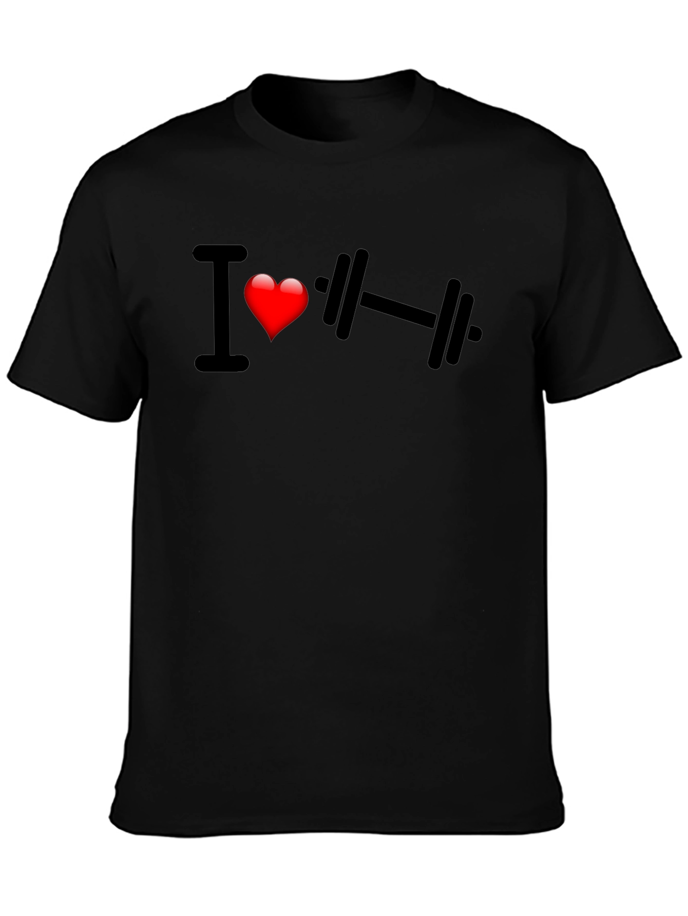 I Heart Weightlifting Black T-Shirt