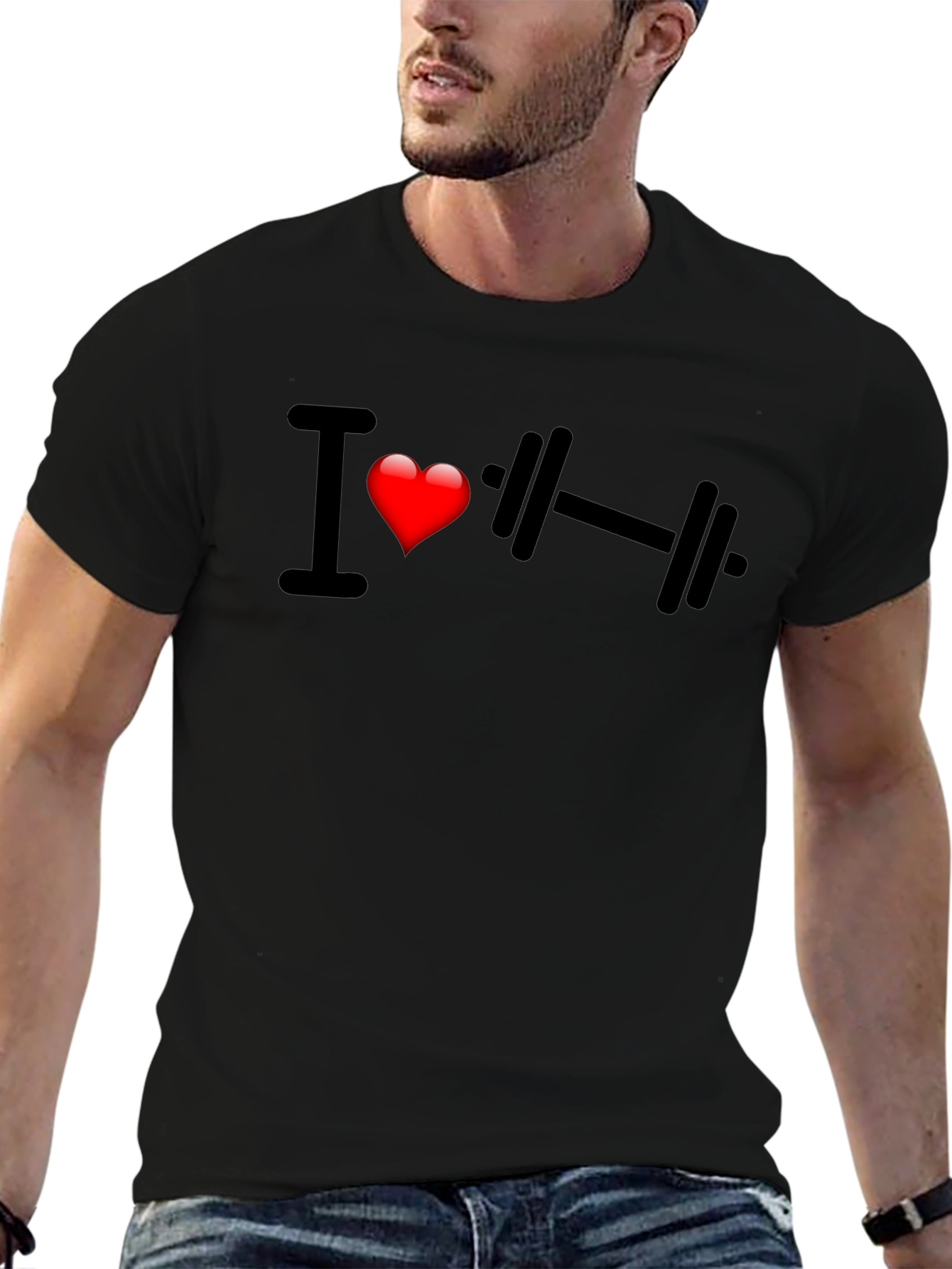 I Heart Weightlifting Black T-Shirt