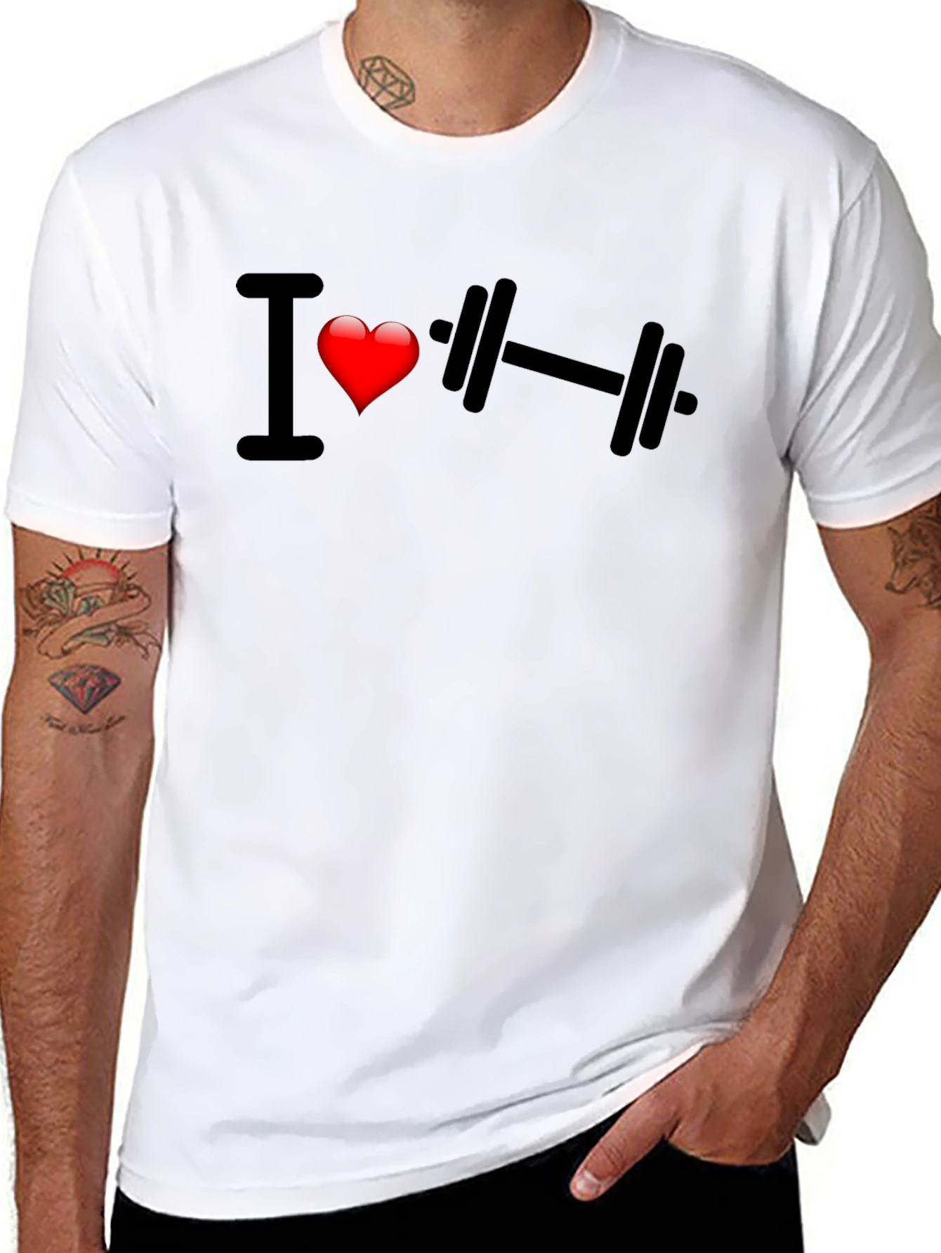 I Heart Weightlifting Black T-Shirt