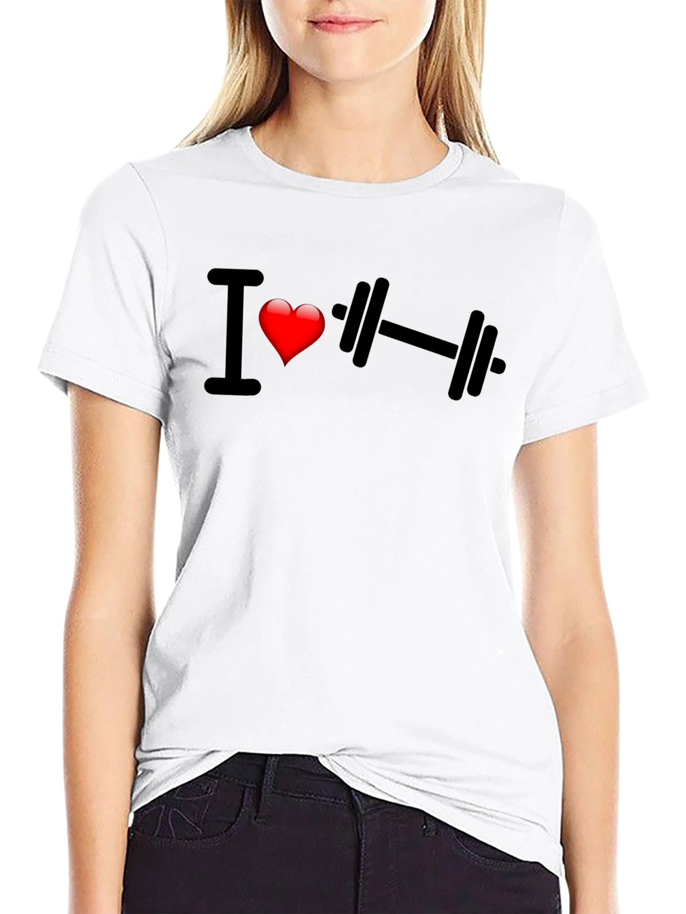 I Heart Weightlifting Black T-Shirt