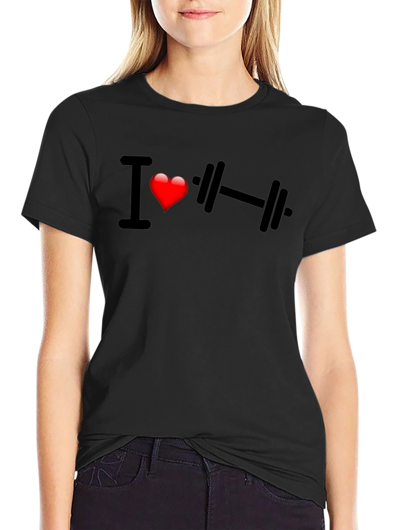 I Heart Weightlifting Black T-Shirt
