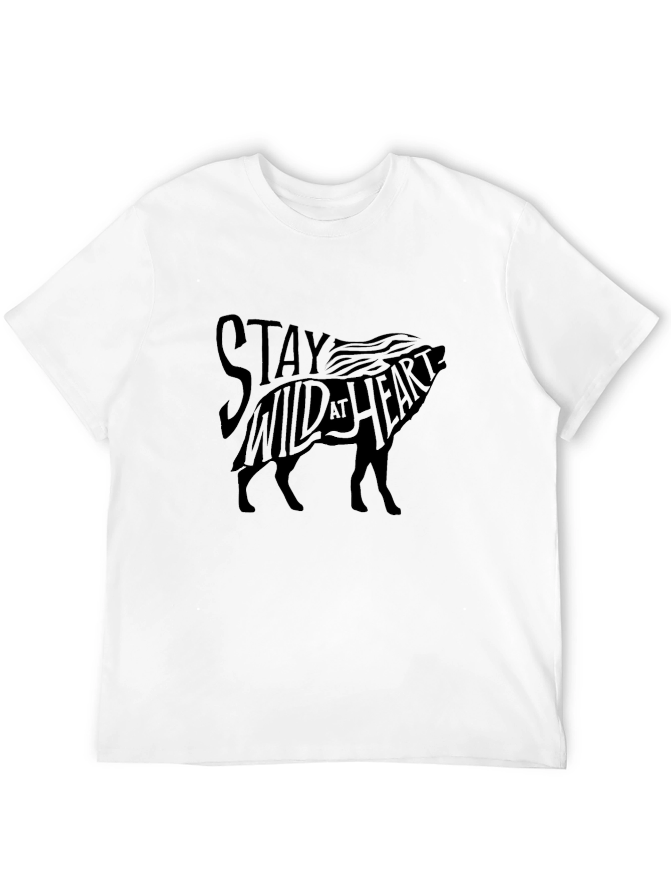 Stay Wild at Heart Graphic T-Shirt - Black