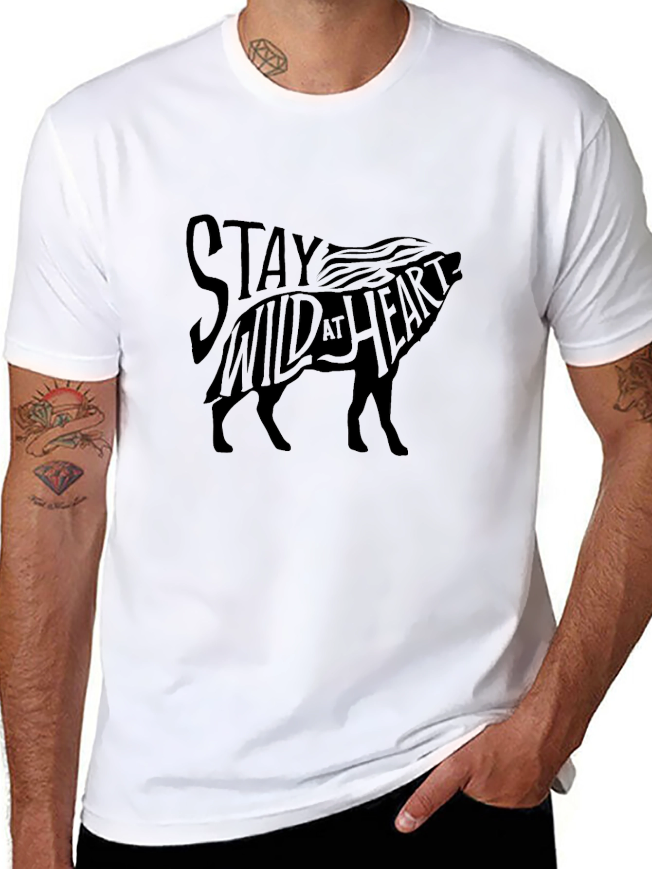 Stay Wild at Heart Graphic T-Shirt - Black