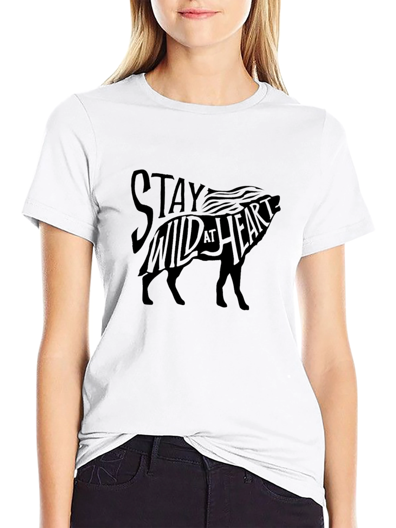 Stay Wild at Heart Graphic T-Shirt - Black
