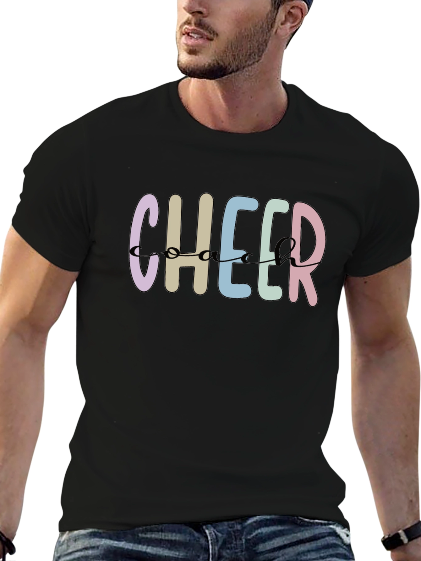 Cheerleader Graphic Crew Neck Tee