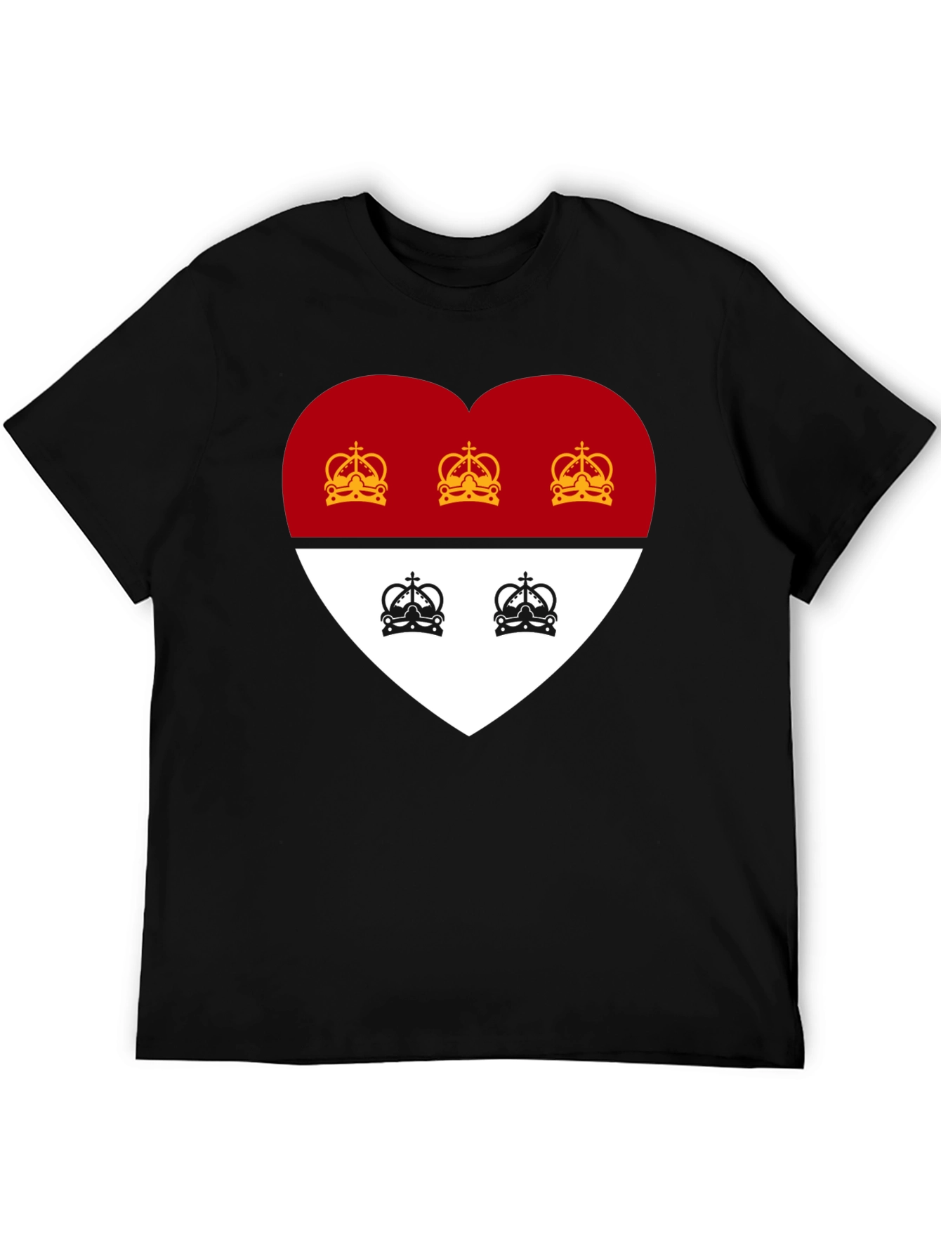 Heart Crest Graphic Tee - Stylish Black T-Shirt