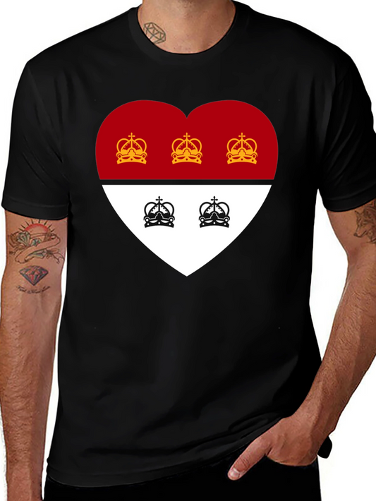 Heart Crest Graphic Tee - Stylish Black T-Shirt