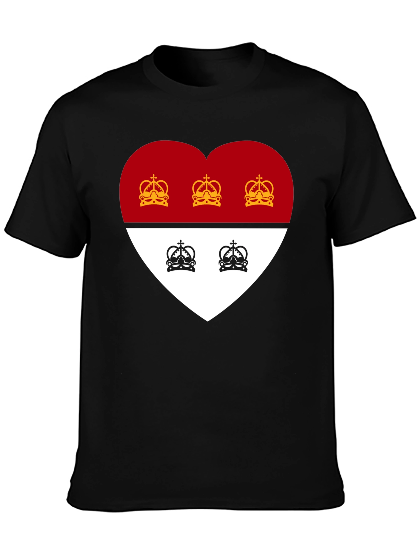 Heart Crest Graphic Tee - Stylish Black T-Shirt