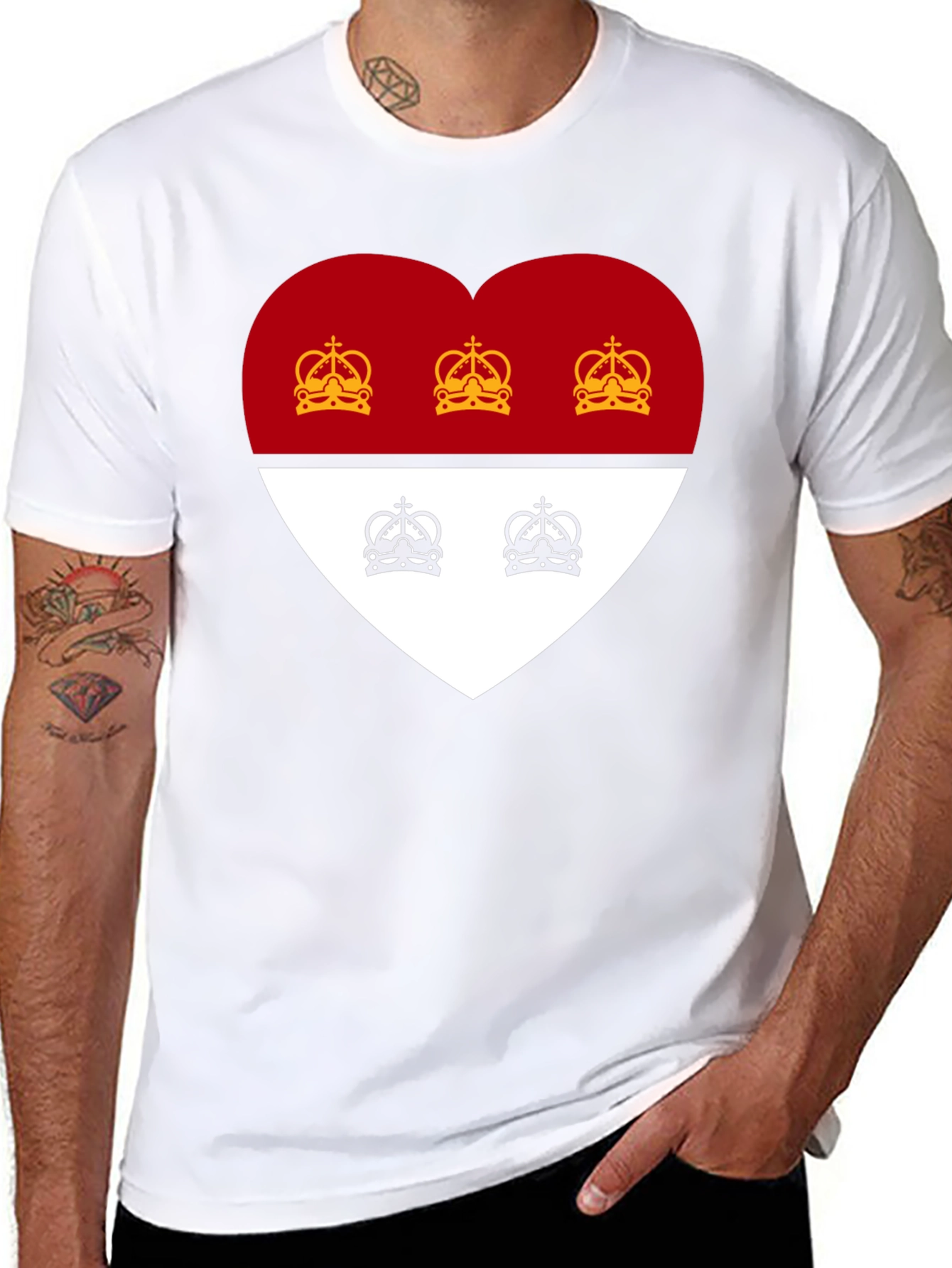 Heart Crest Graphic Tee - Stylish Black T-Shirt