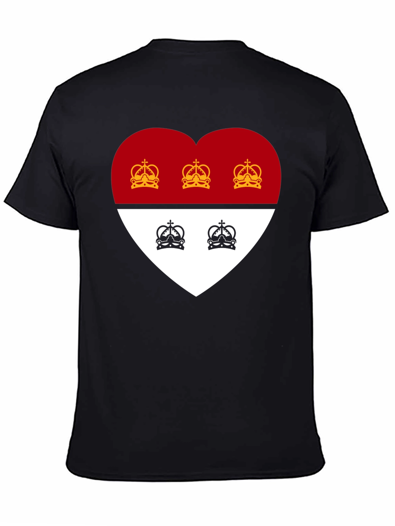 Heart Crest Graphic Tee - Stylish Black T-Shirt
