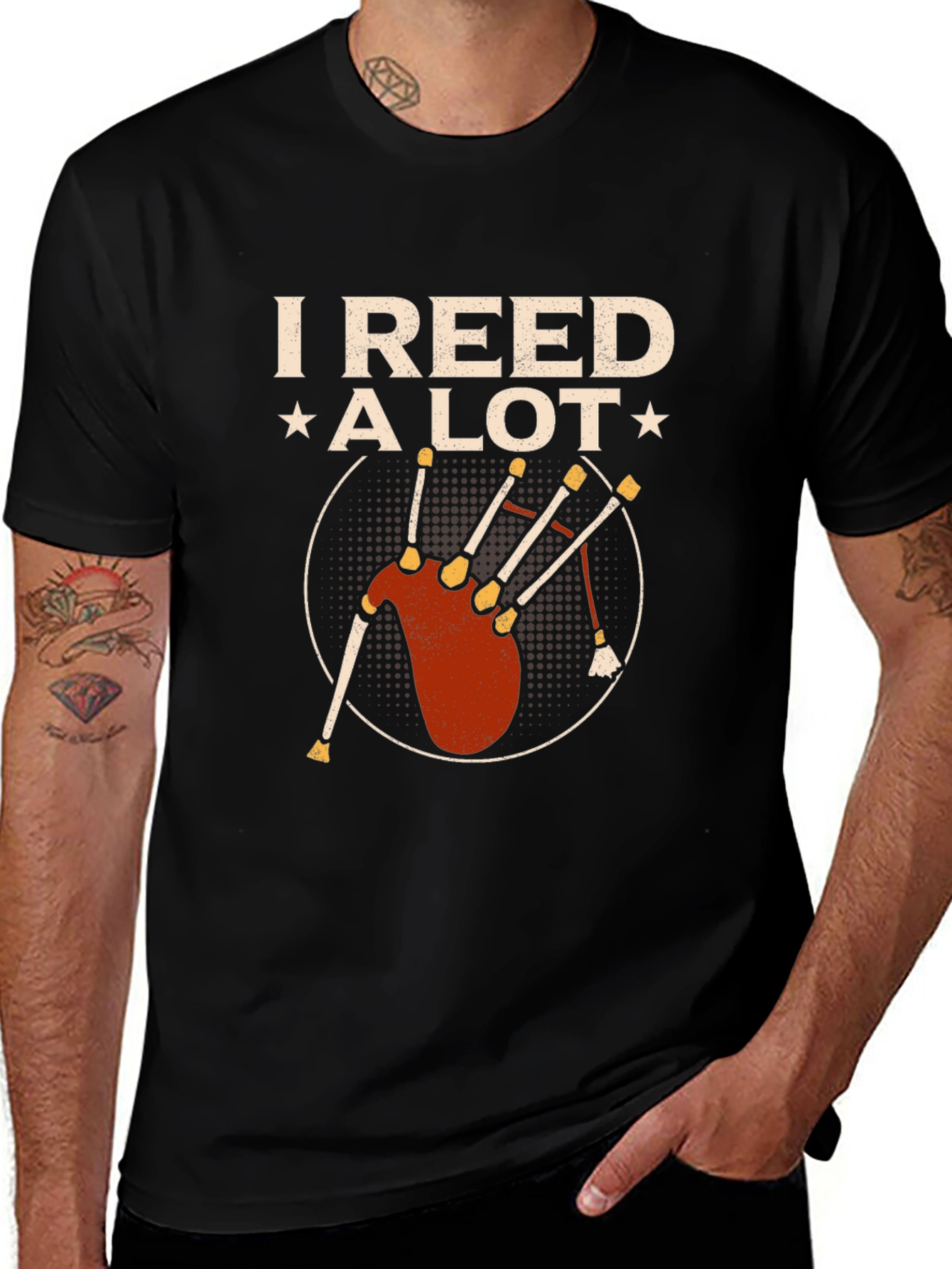 I Reed A Lot Bagpipe Graphic T-Shirt
