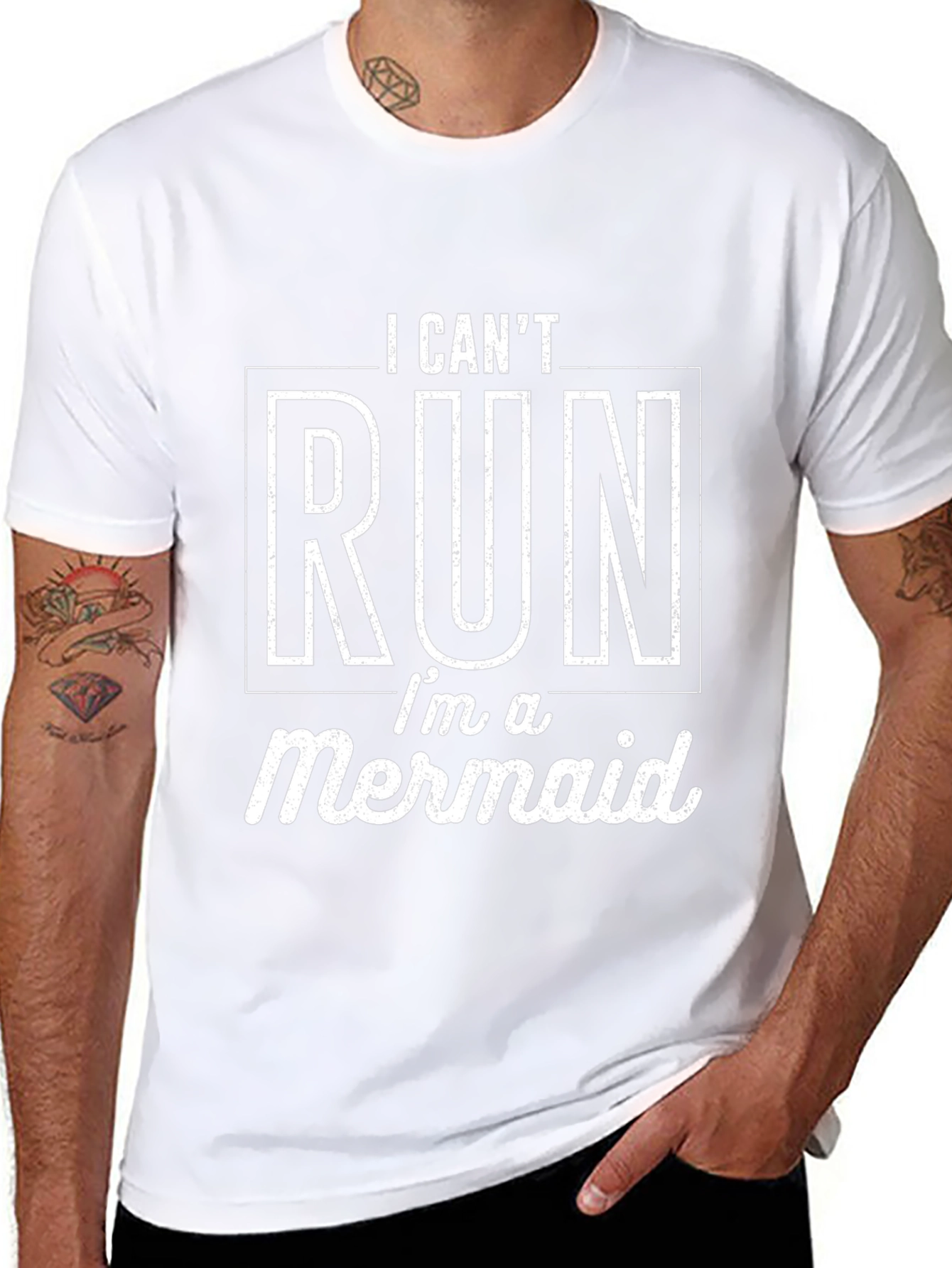 I Cant Run Im a Mermaid Black T-Shirt