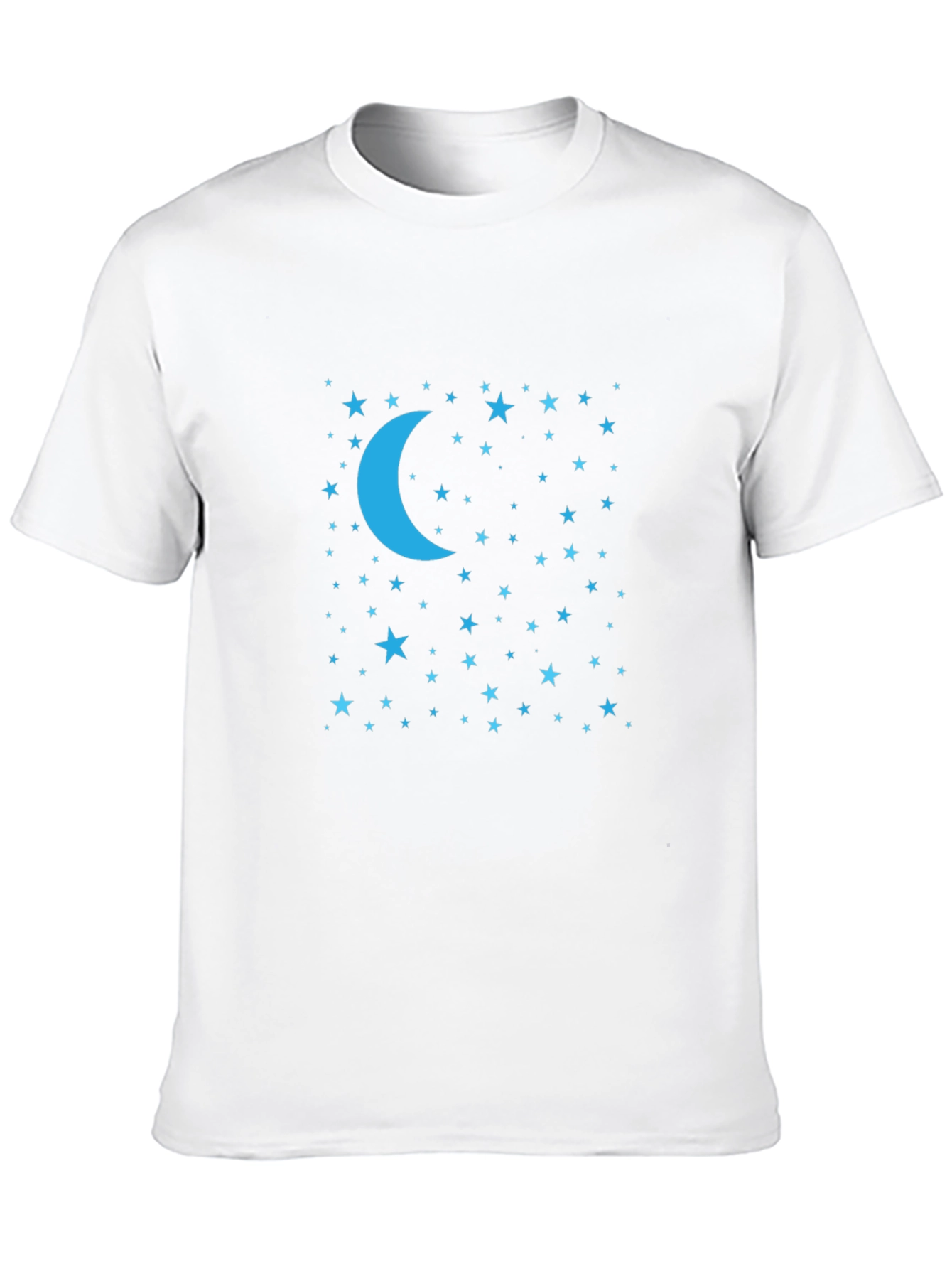 Celestial Moon & Stars Graphic Tee - Black