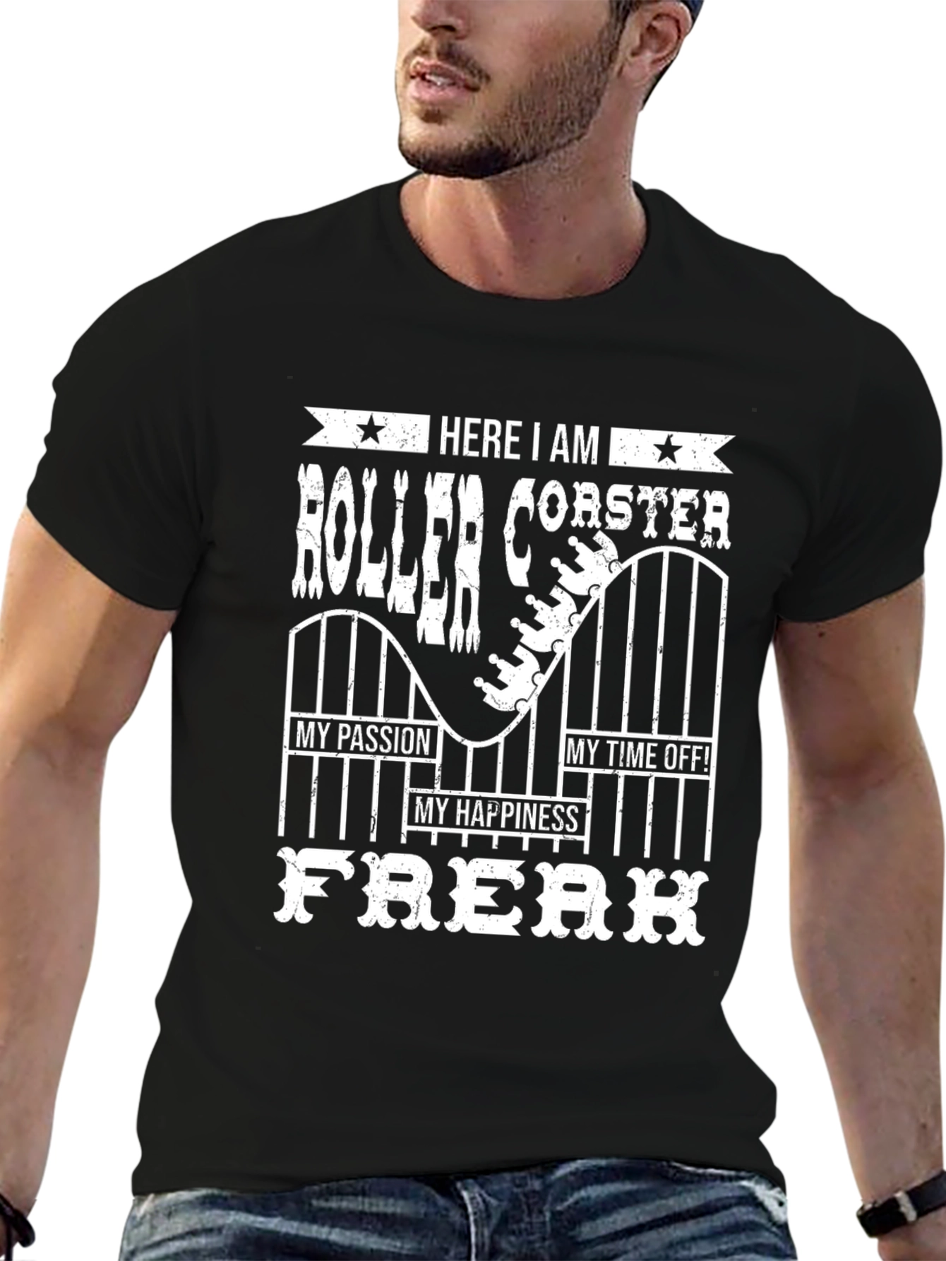 Roller Coaster Freak Graphic T-Shirt