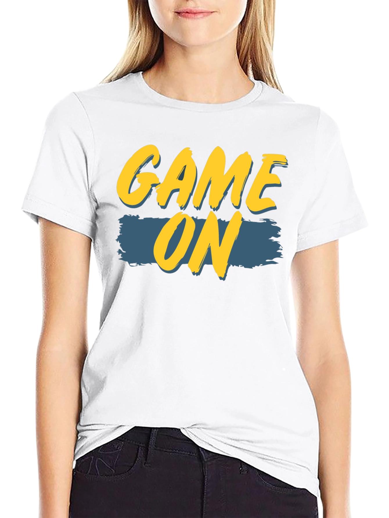 Game On Graphic Print Black T-Shirt