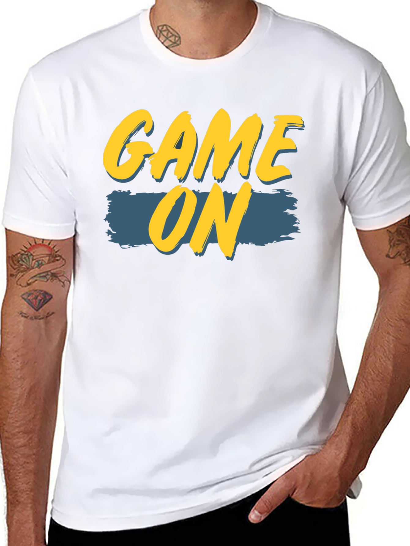 Game On Graphic Print Black T-Shirt