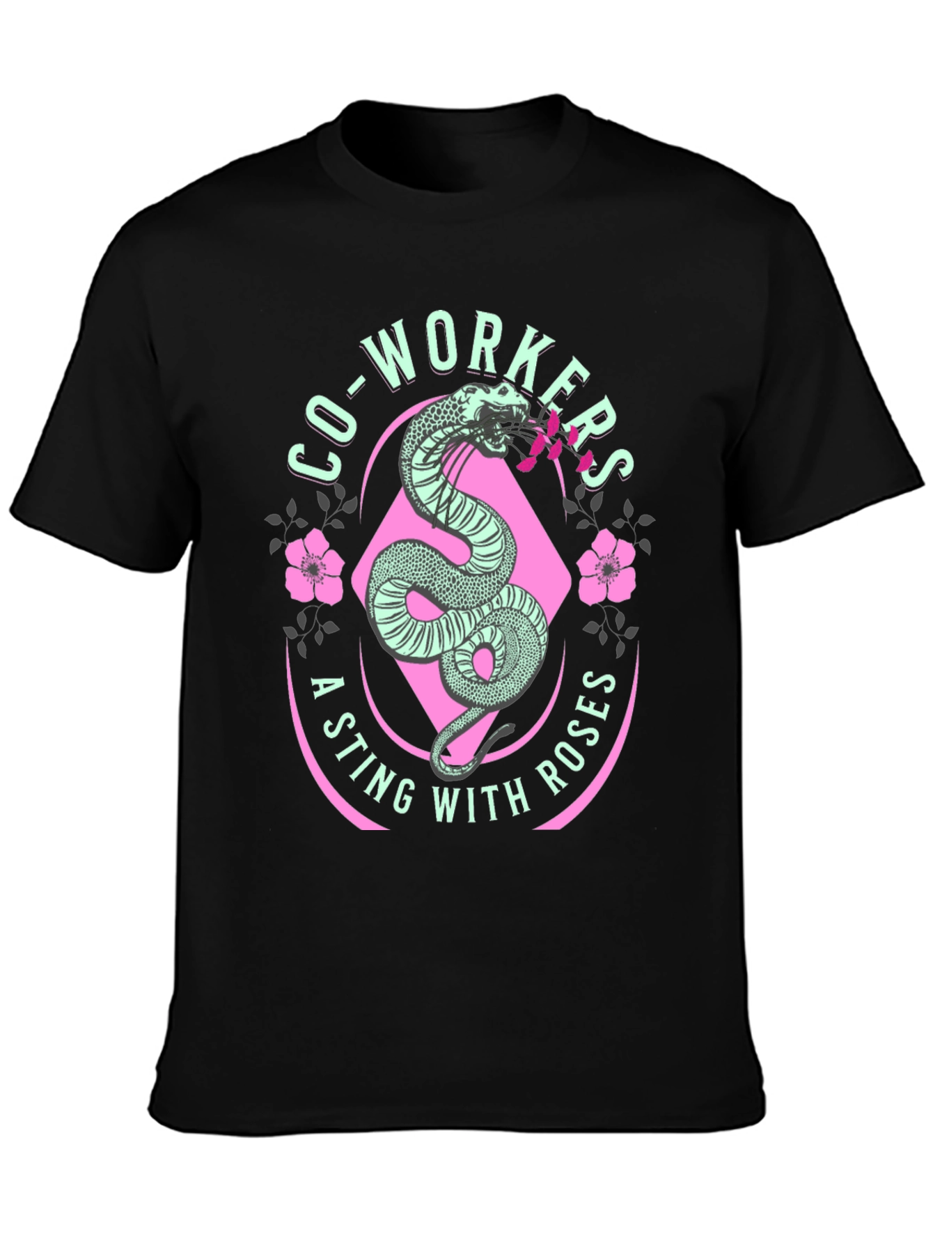 Co-workers A Sting With Roses Graphic T-Shirt