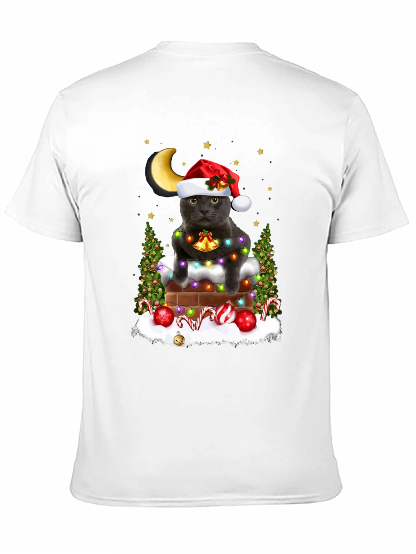 Festive Cat in Chimney T-Shirt