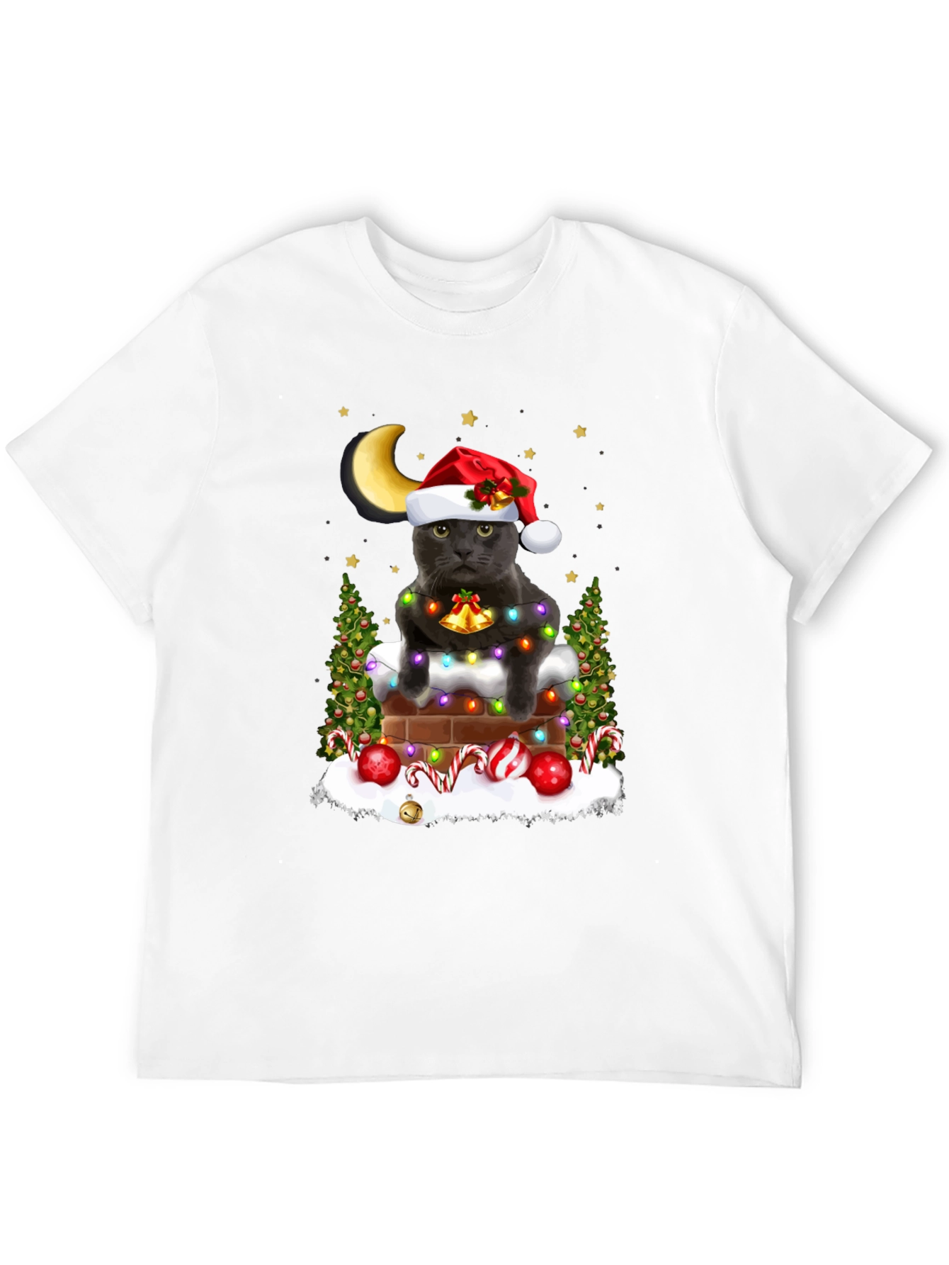 Festive Cat in Chimney T-Shirt