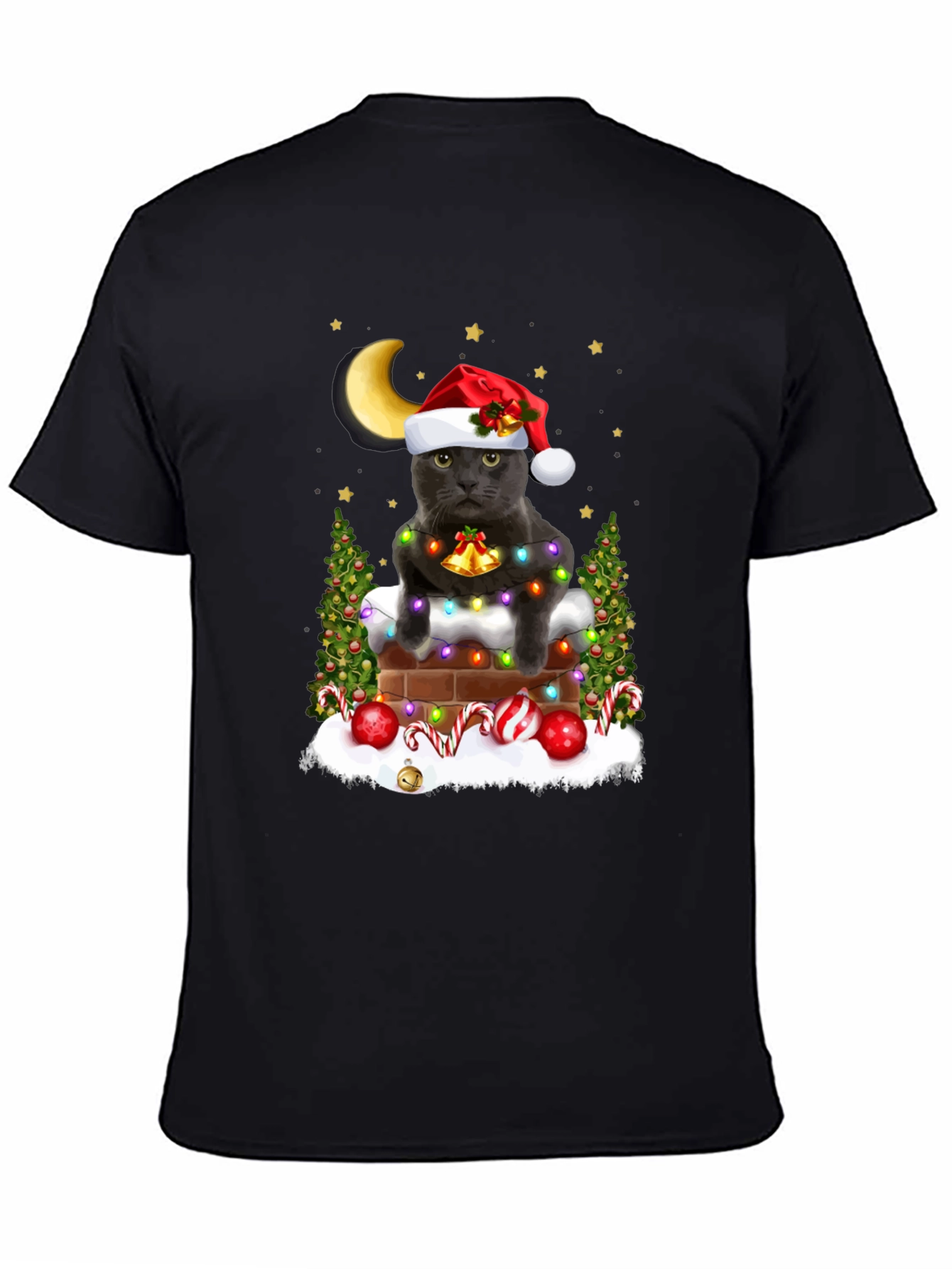 Festive Cat in Chimney T-Shirt