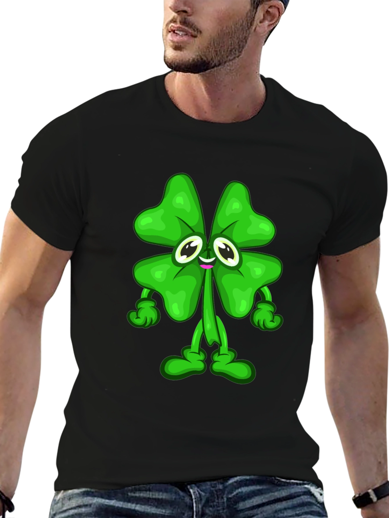 Lucky Clover Cartoon Graphic Tee
