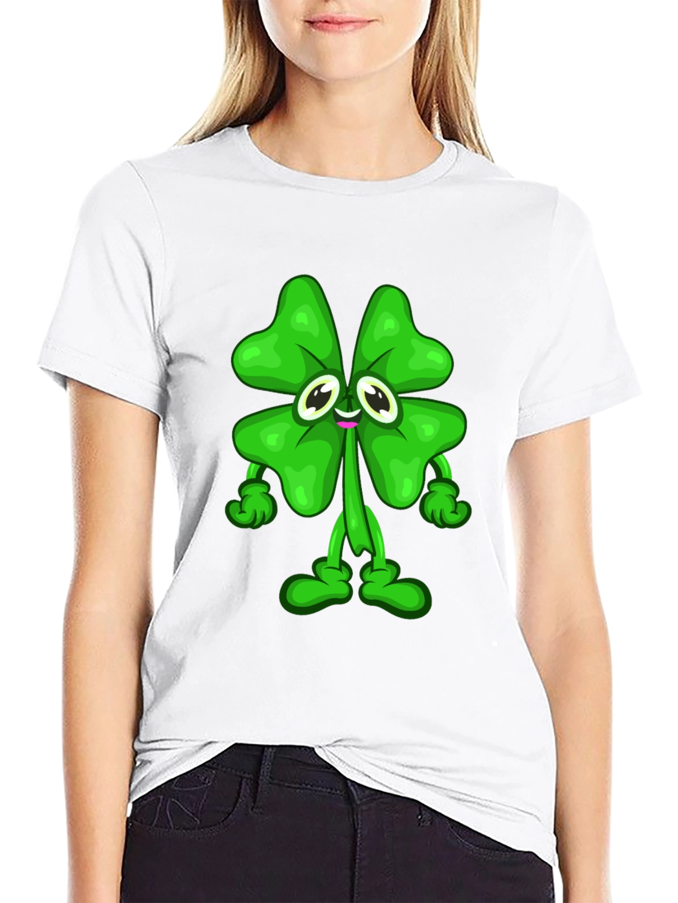 Lucky Clover Cartoon Graphic Tee