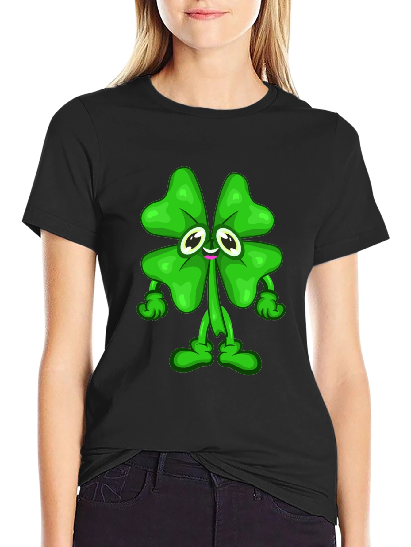 Lucky Clover Cartoon Graphic Tee