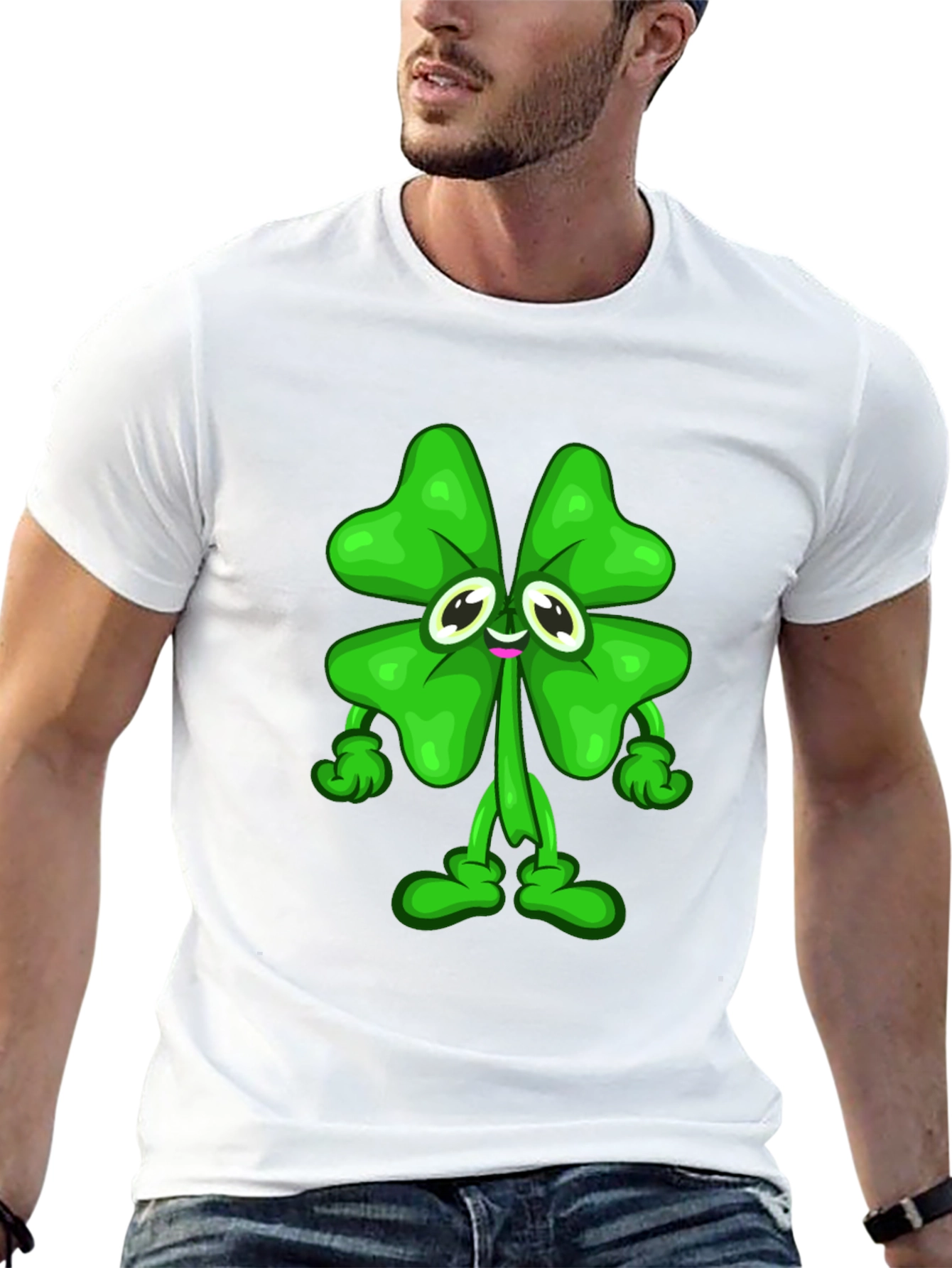 Lucky Clover Cartoon Graphic Tee
