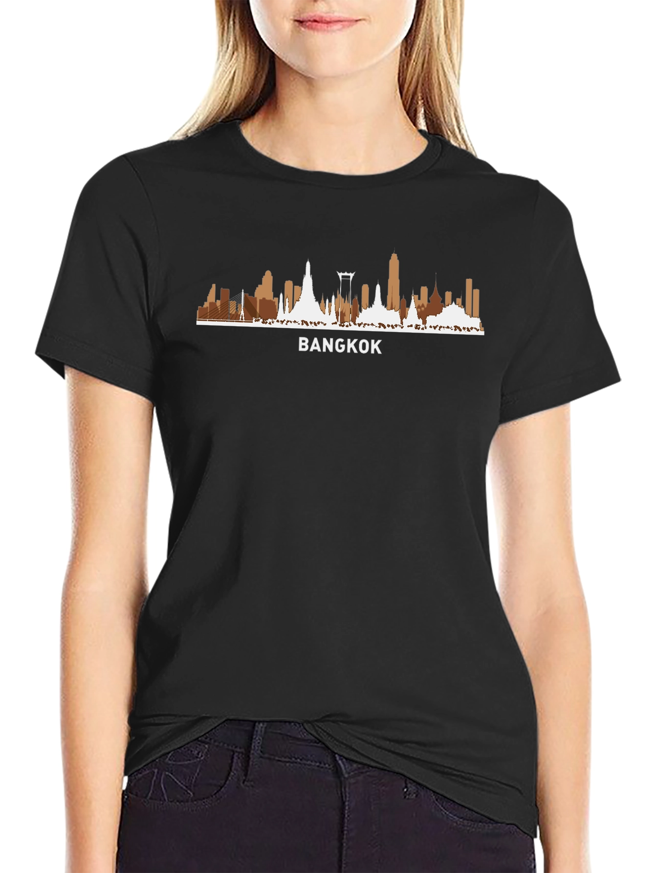 Bangkok Skyline Graphic Tee - Black T-Shirt