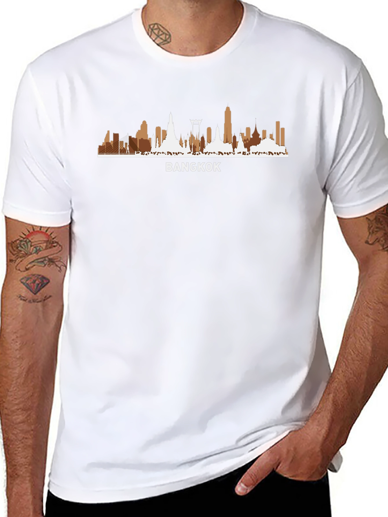Bangkok Skyline Graphic Tee - Black T-Shirt