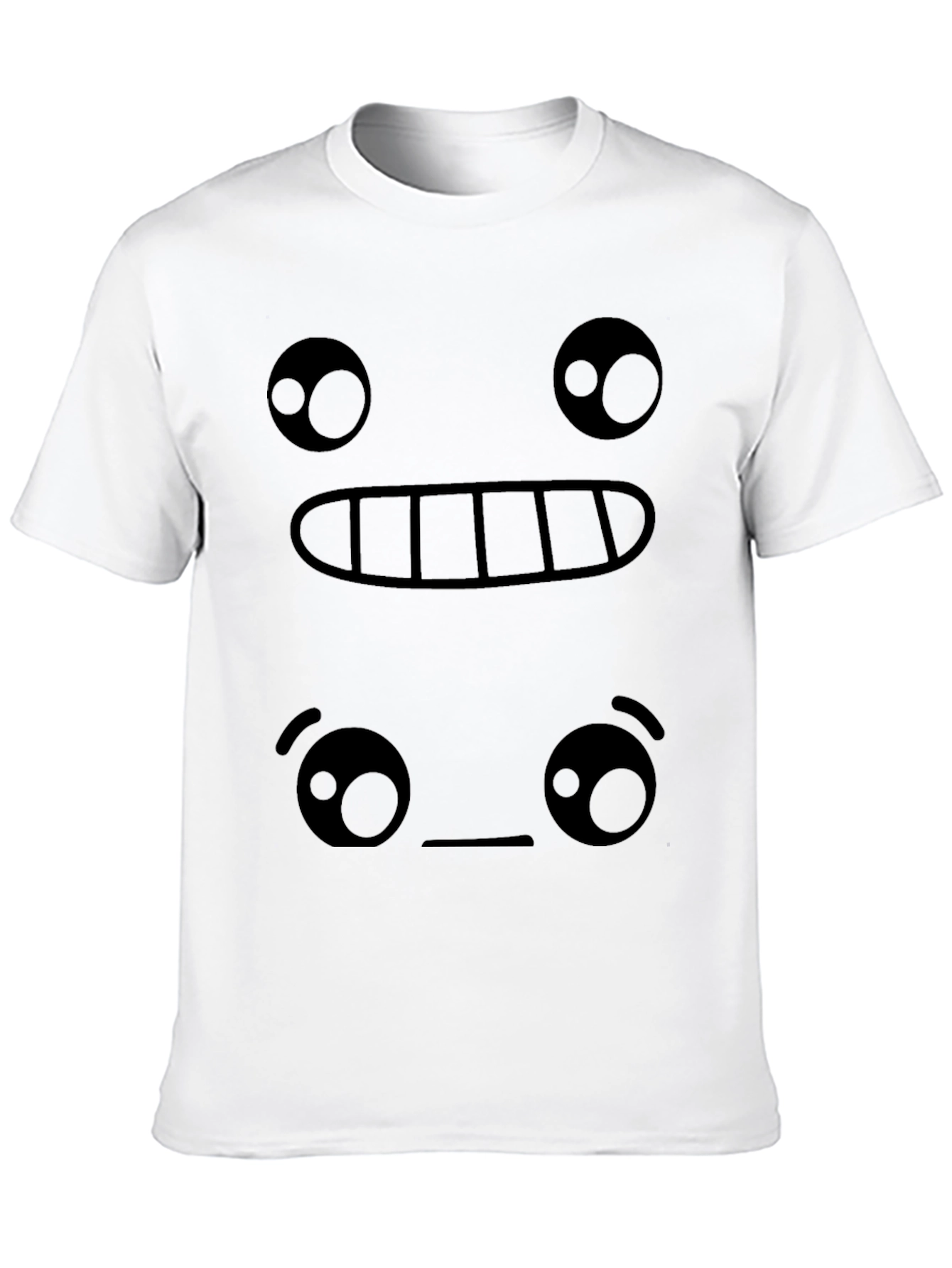 Funny Emoji Face Graphic Tee - Black T-Shirt