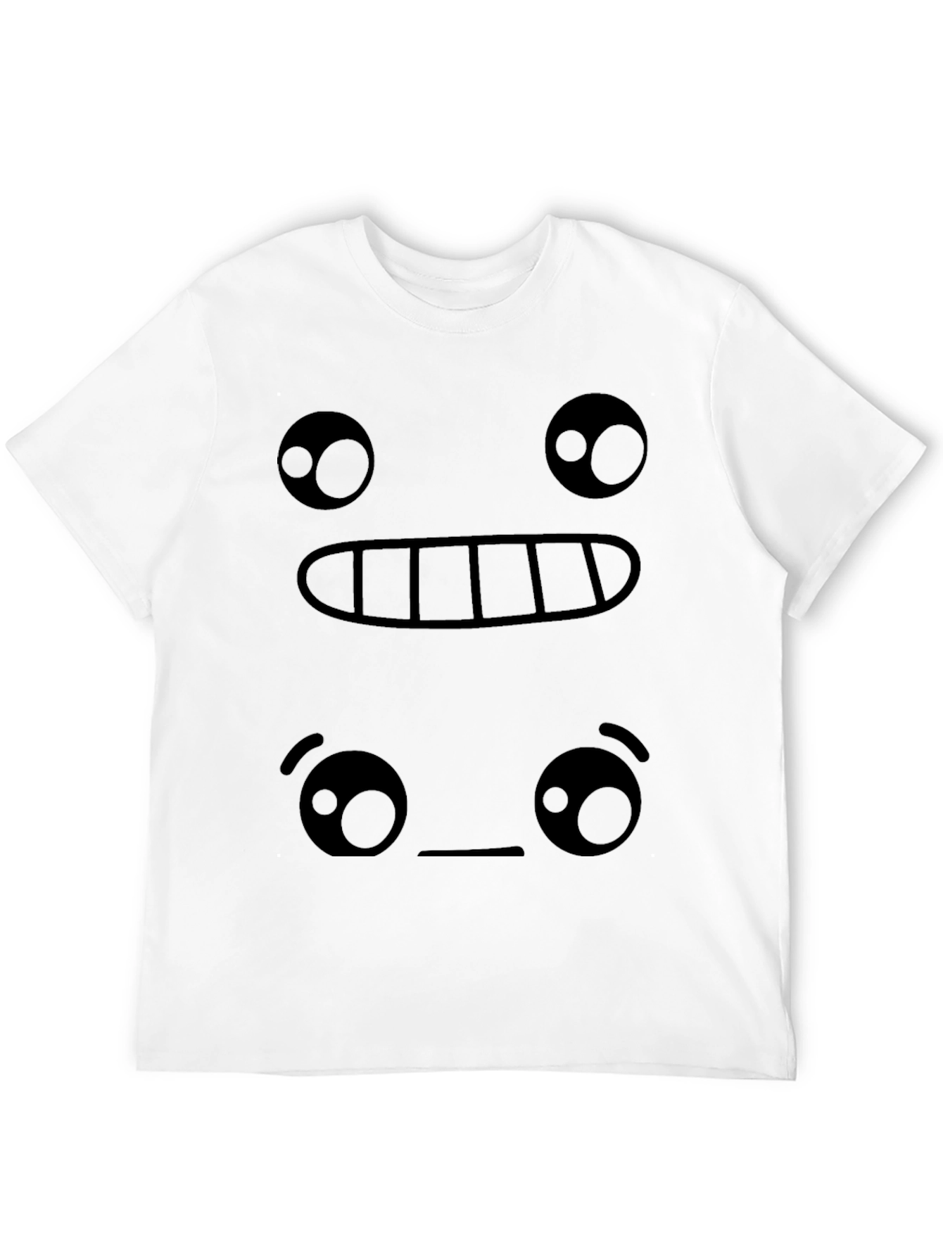 Funny Emoji Face Graphic Tee - Black T-Shirt