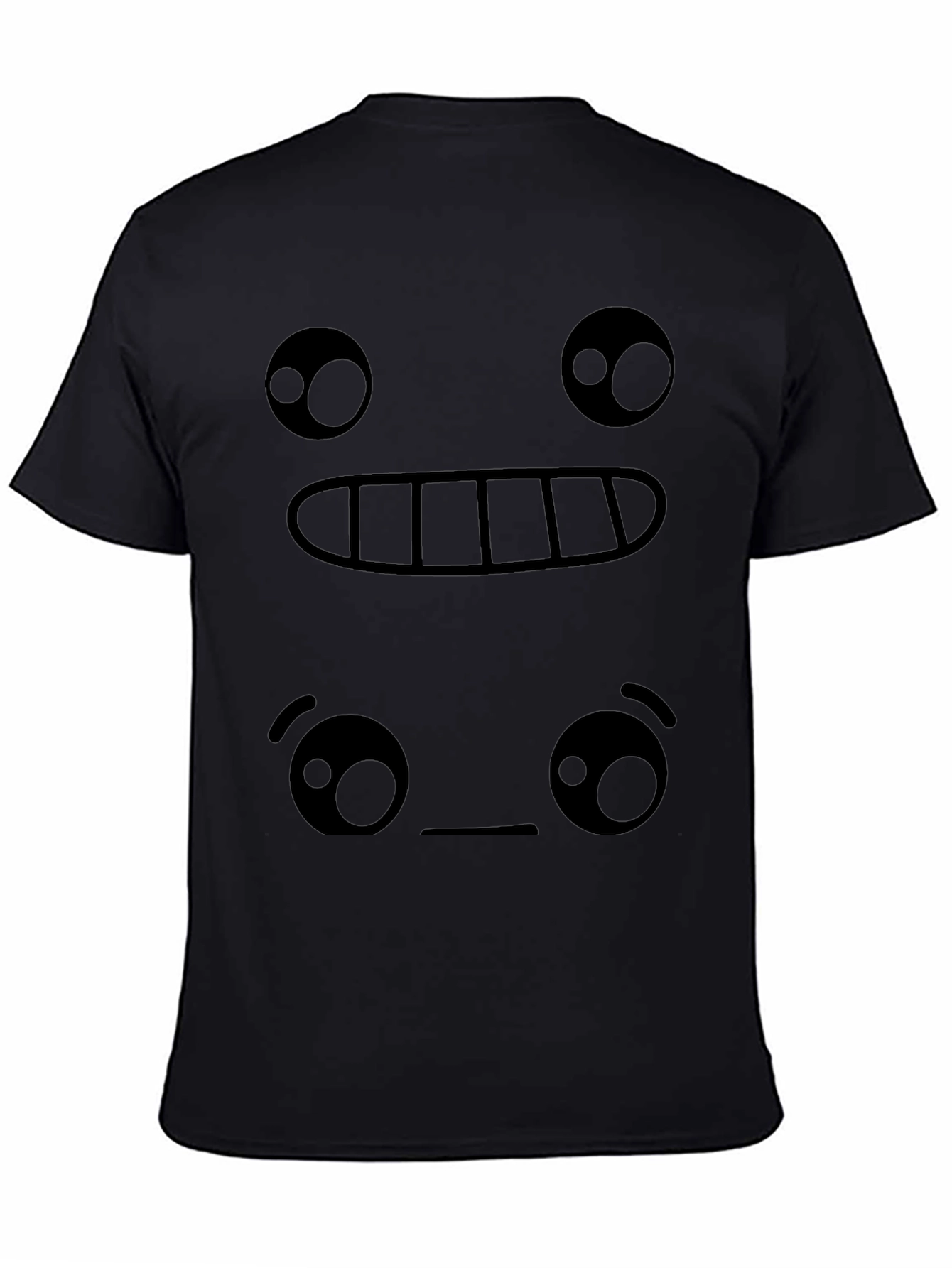 Funny Emoji Face Graphic Tee - Black T-Shirt
