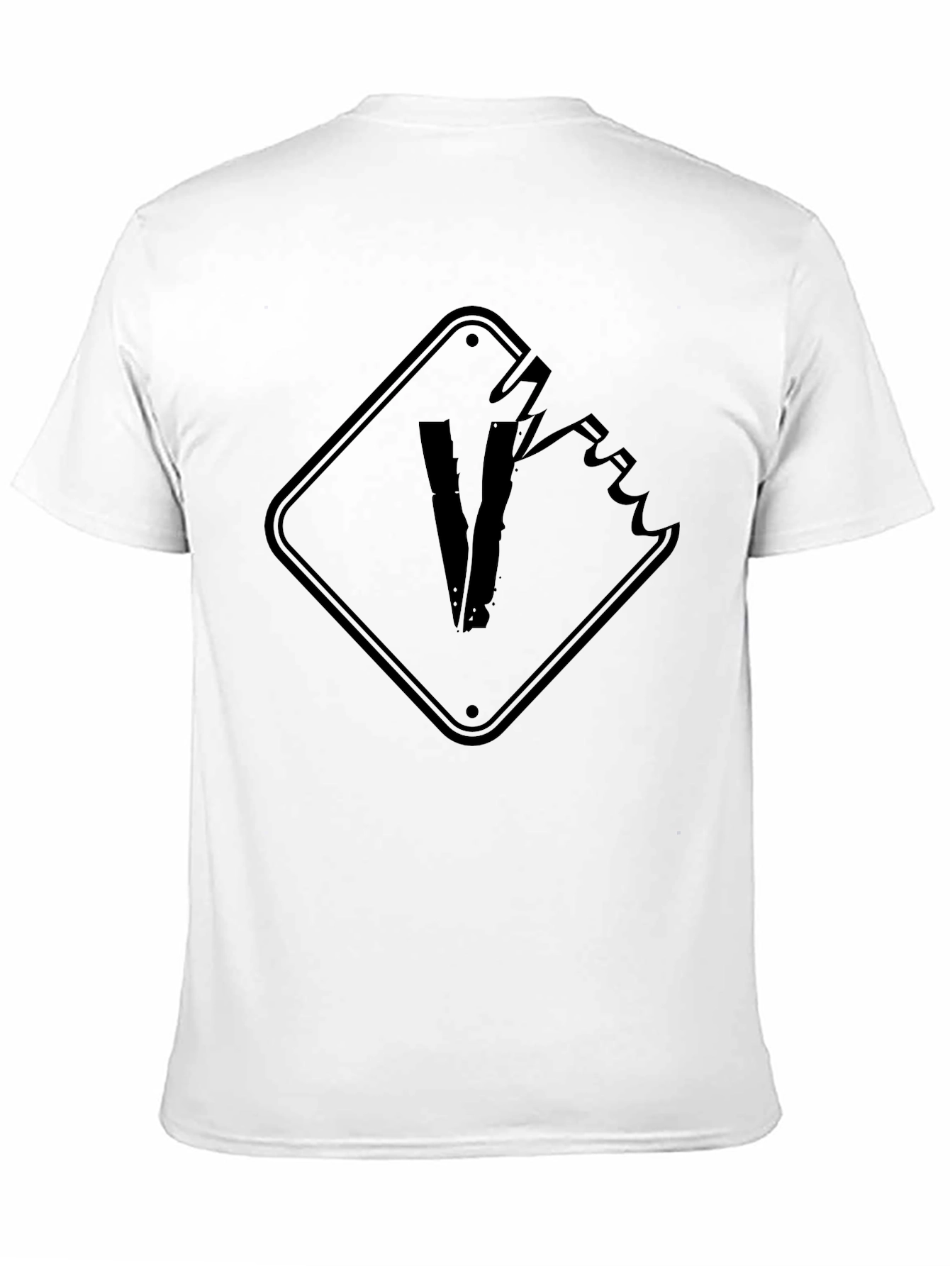 Black Graphic Tee - Broken Sign