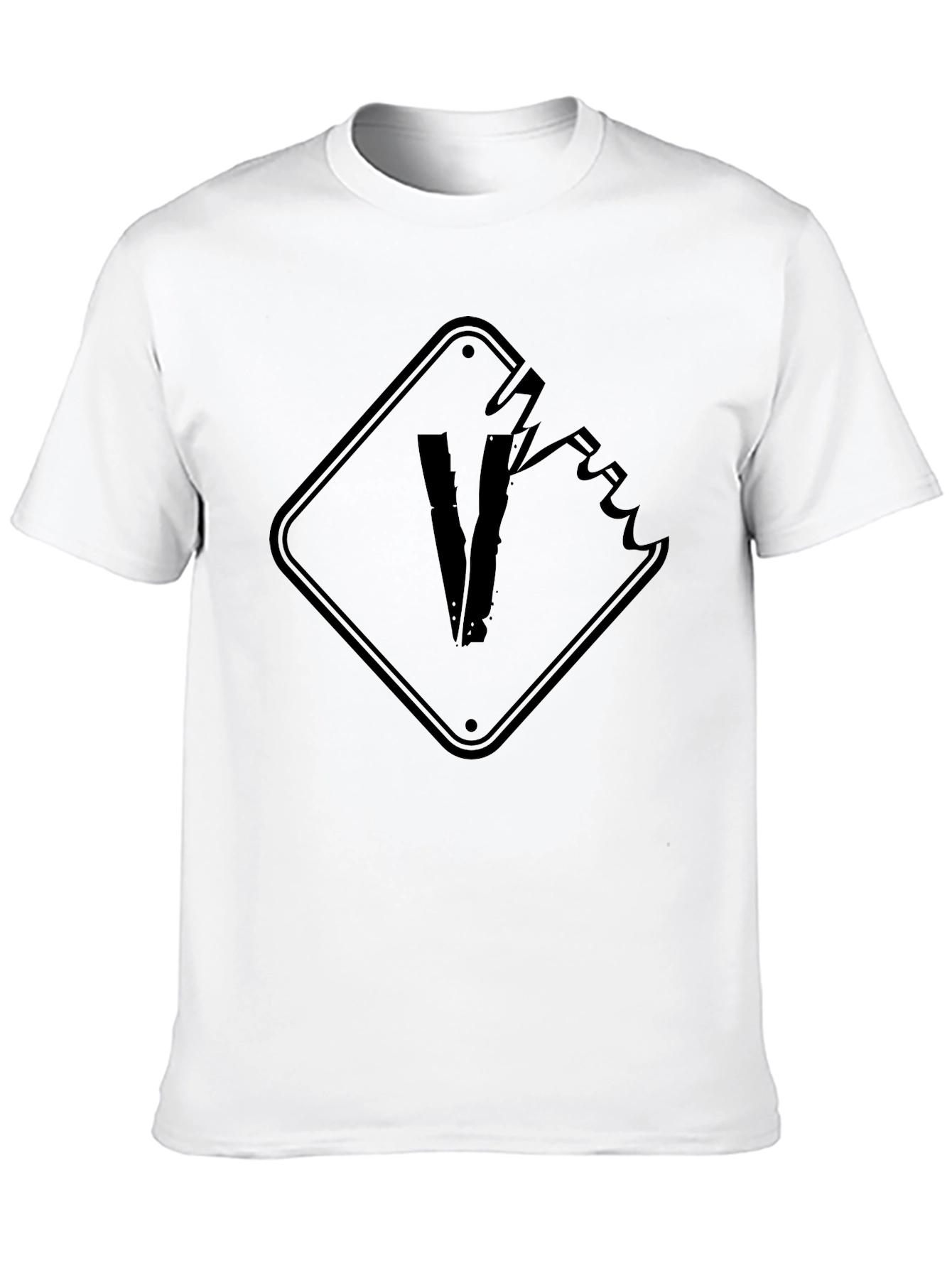 Black Graphic Tee - Broken Sign