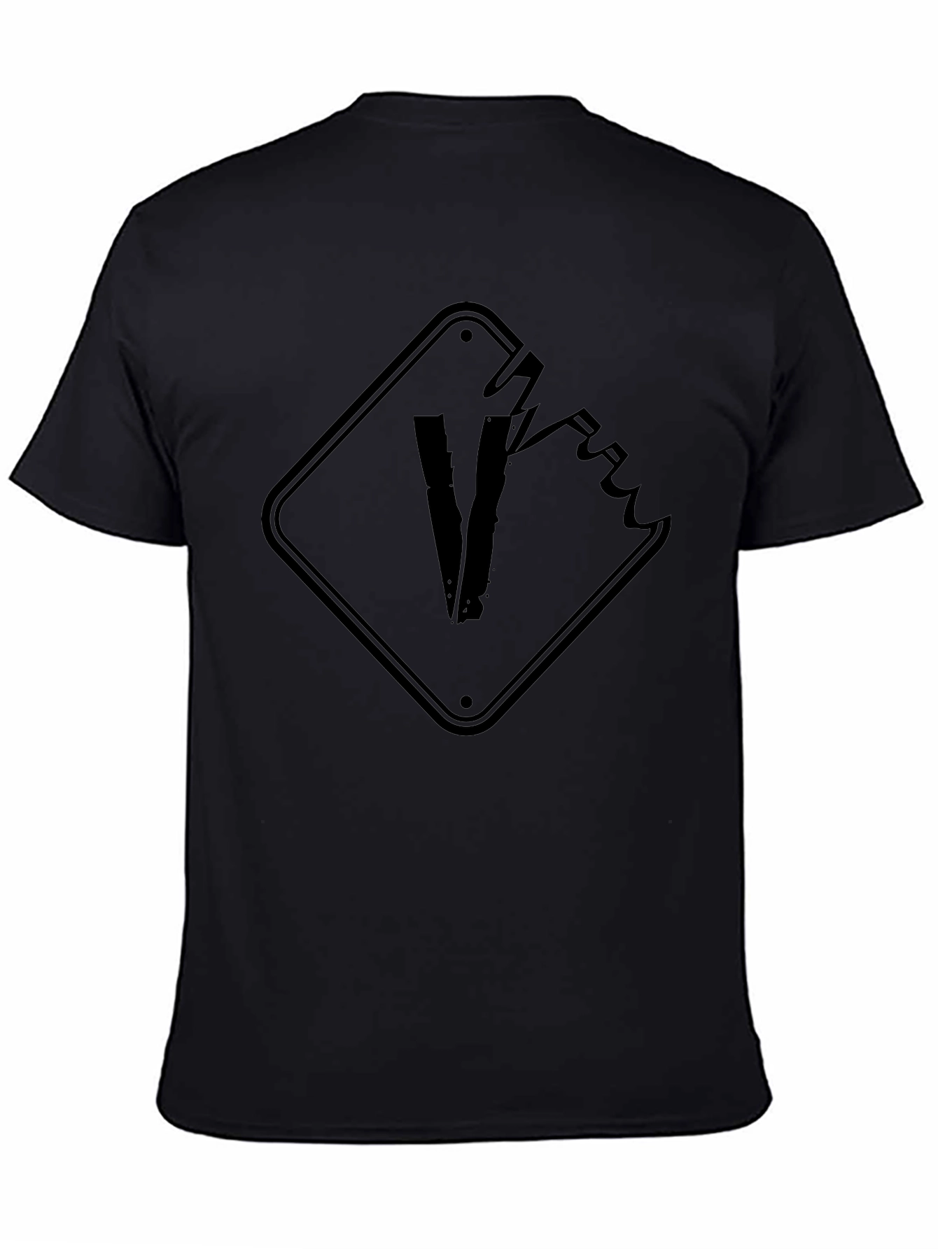 Black Graphic Tee - Broken Sign