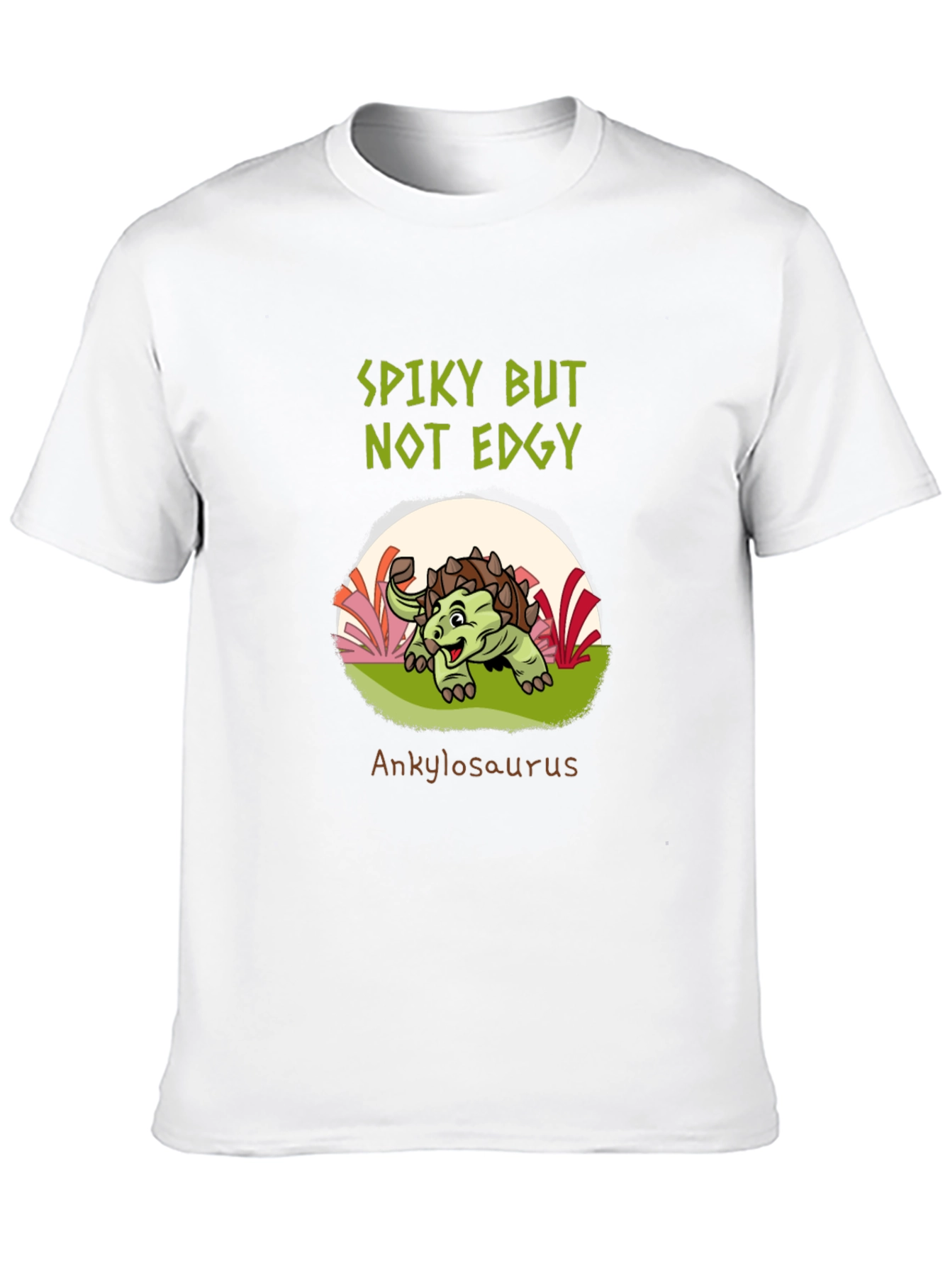 Spiky But Not Edgy Ankylosaurus Black T-Shirt