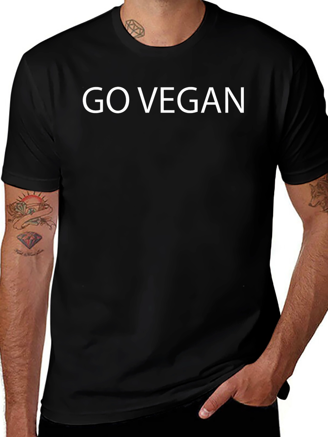 Go Vegan Black T-Shirt - Statement Tee