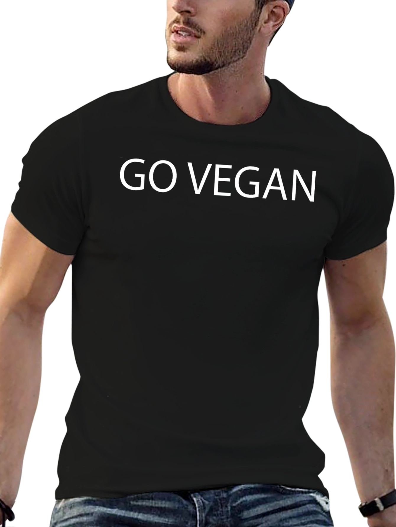 Go Vegan Black T-Shirt - Statement Tee