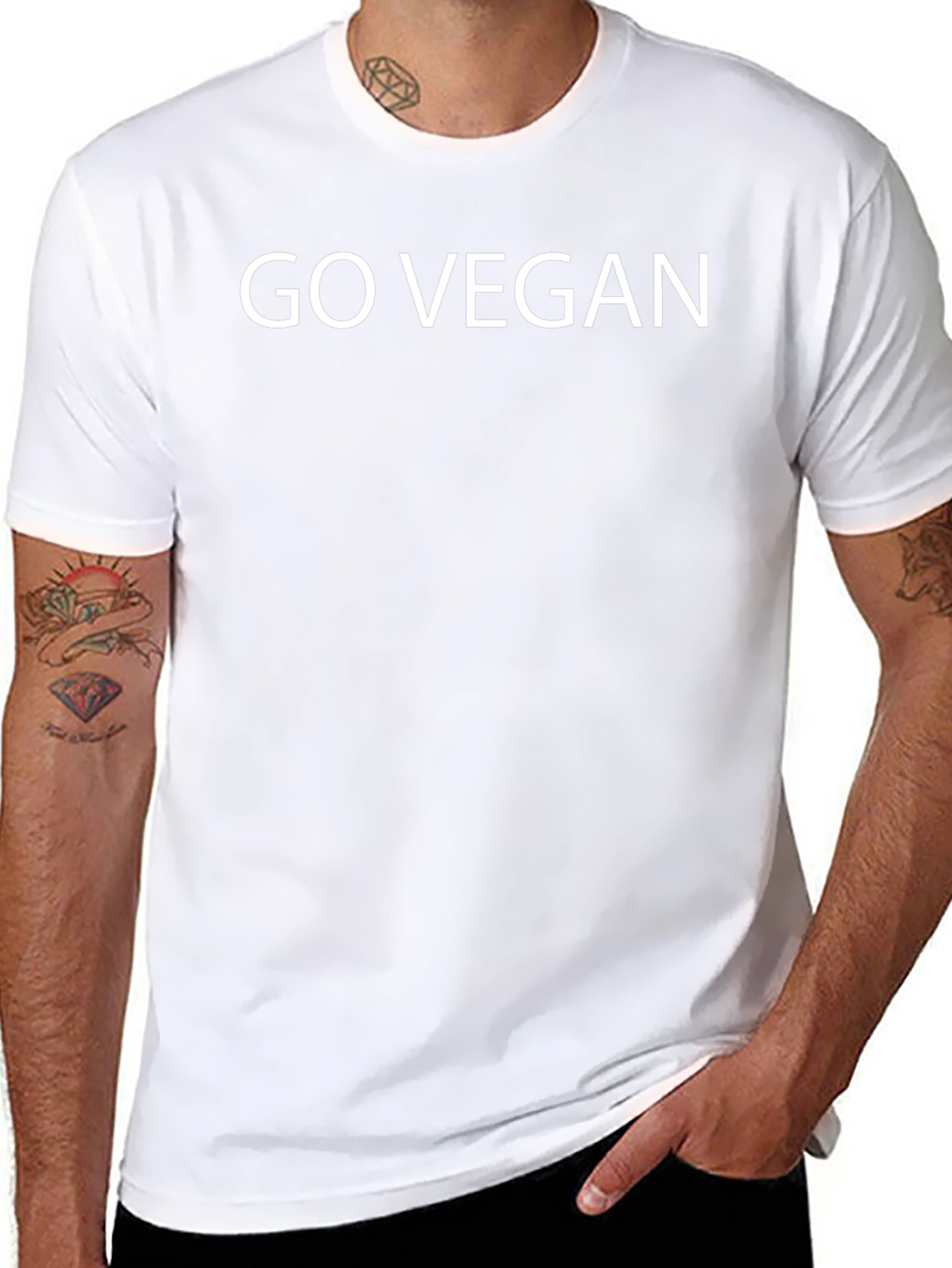 Go Vegan Black T-Shirt - Statement Tee