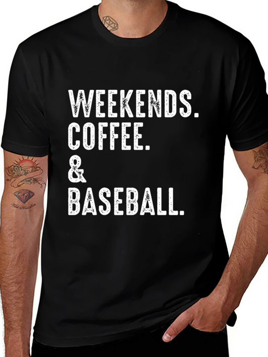 Weekends Coffee & Baseball Graphic T-Shirt