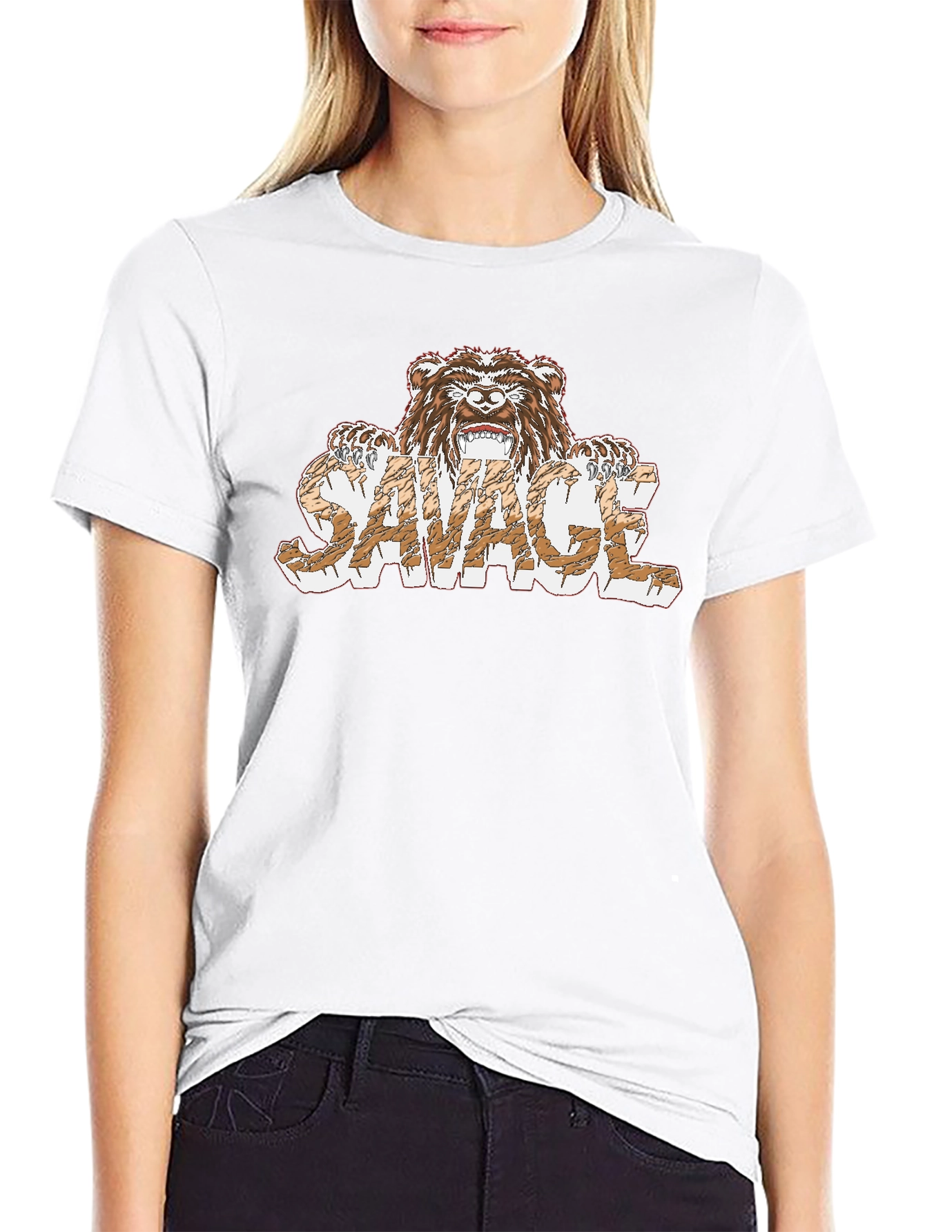 Savage Bear Graphic T-Shirt - Mens Black Tee